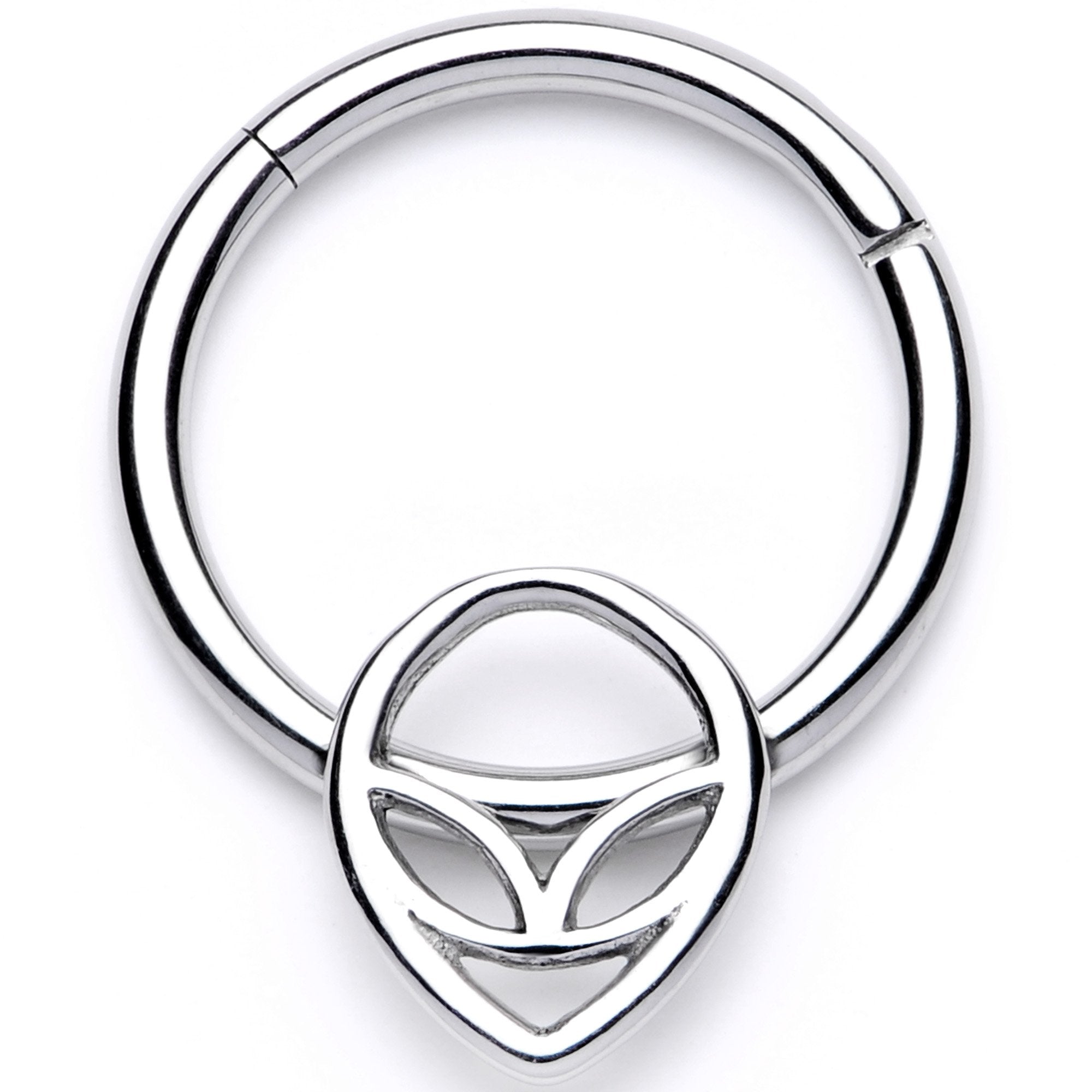 16G 3/8 Happy Smiling Alien Hinged Segment Ring