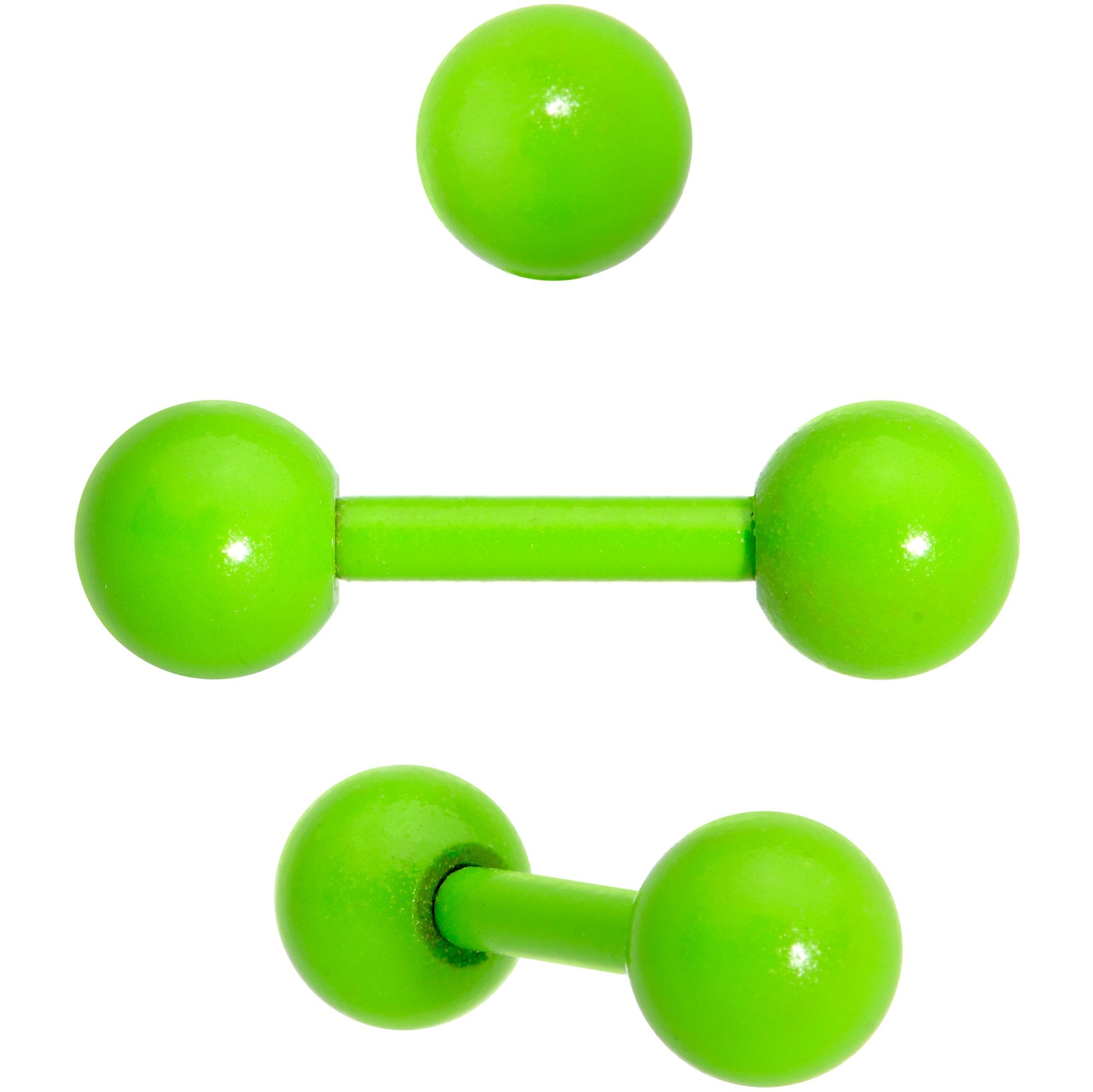 16G 1/4 Green White Glow Star Hand Cartilage Earring Set of 3