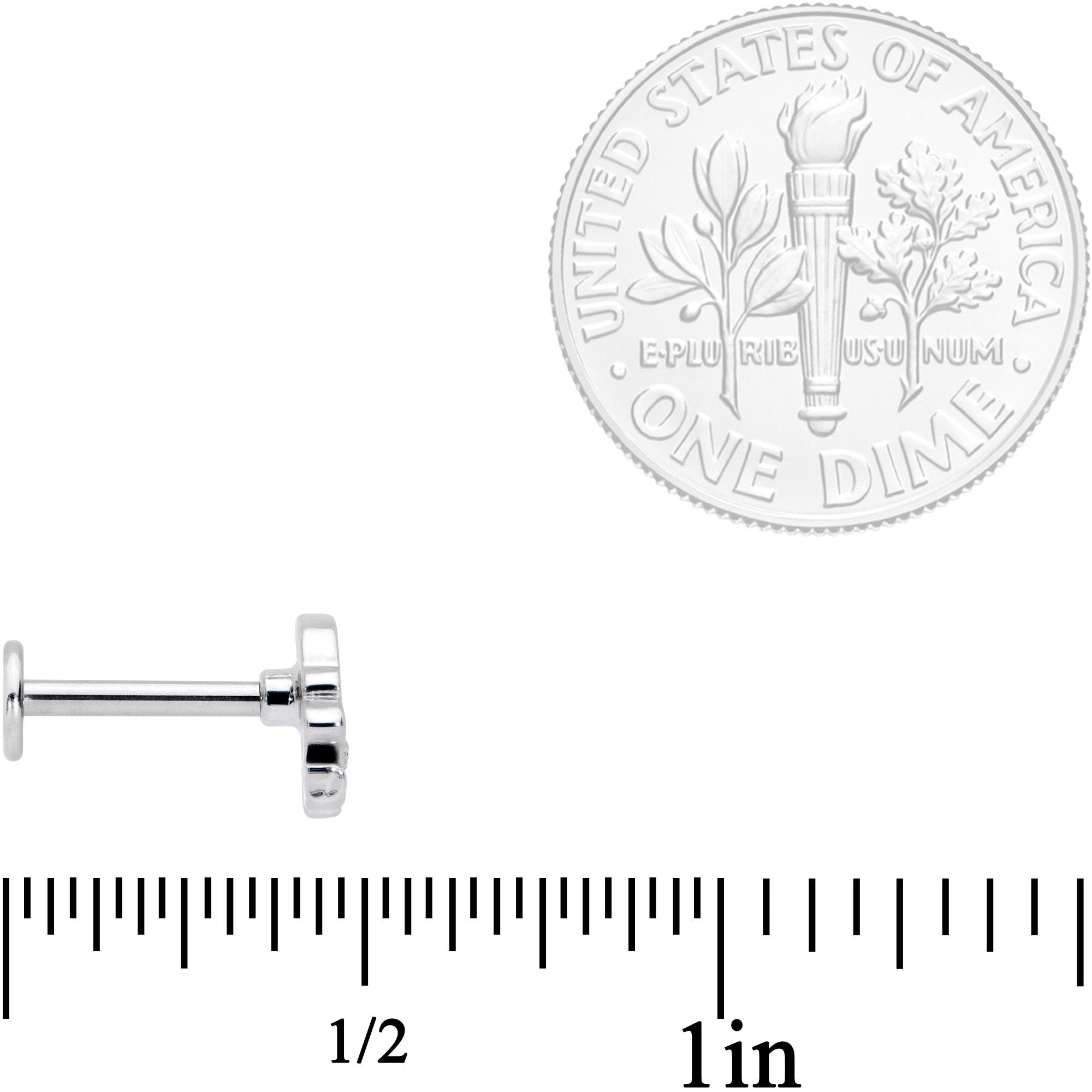 16G 5/16 Clear Gem Winter Penguin Labret Monroe Tragus Set of 3