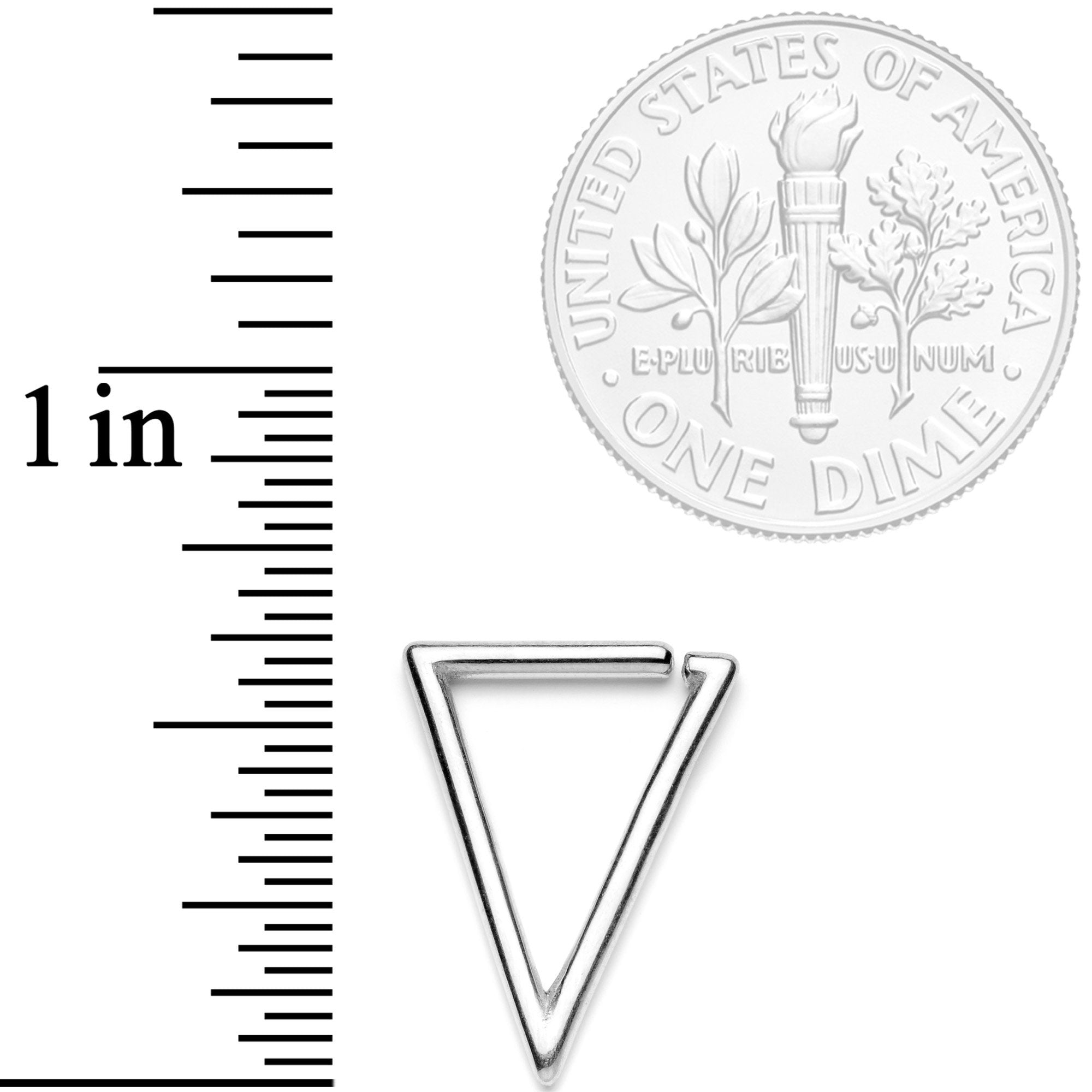 16G 5/16 Tasteful Geometric Triangle Closure Ring