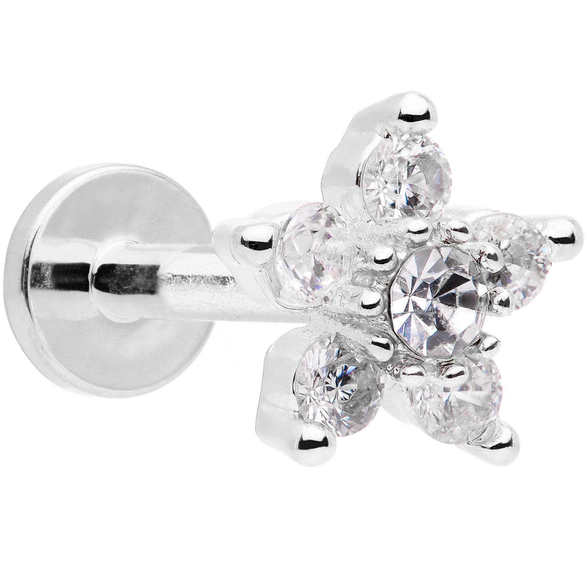 16G 5/16 Clear CZ Star Internally Threaded Labret