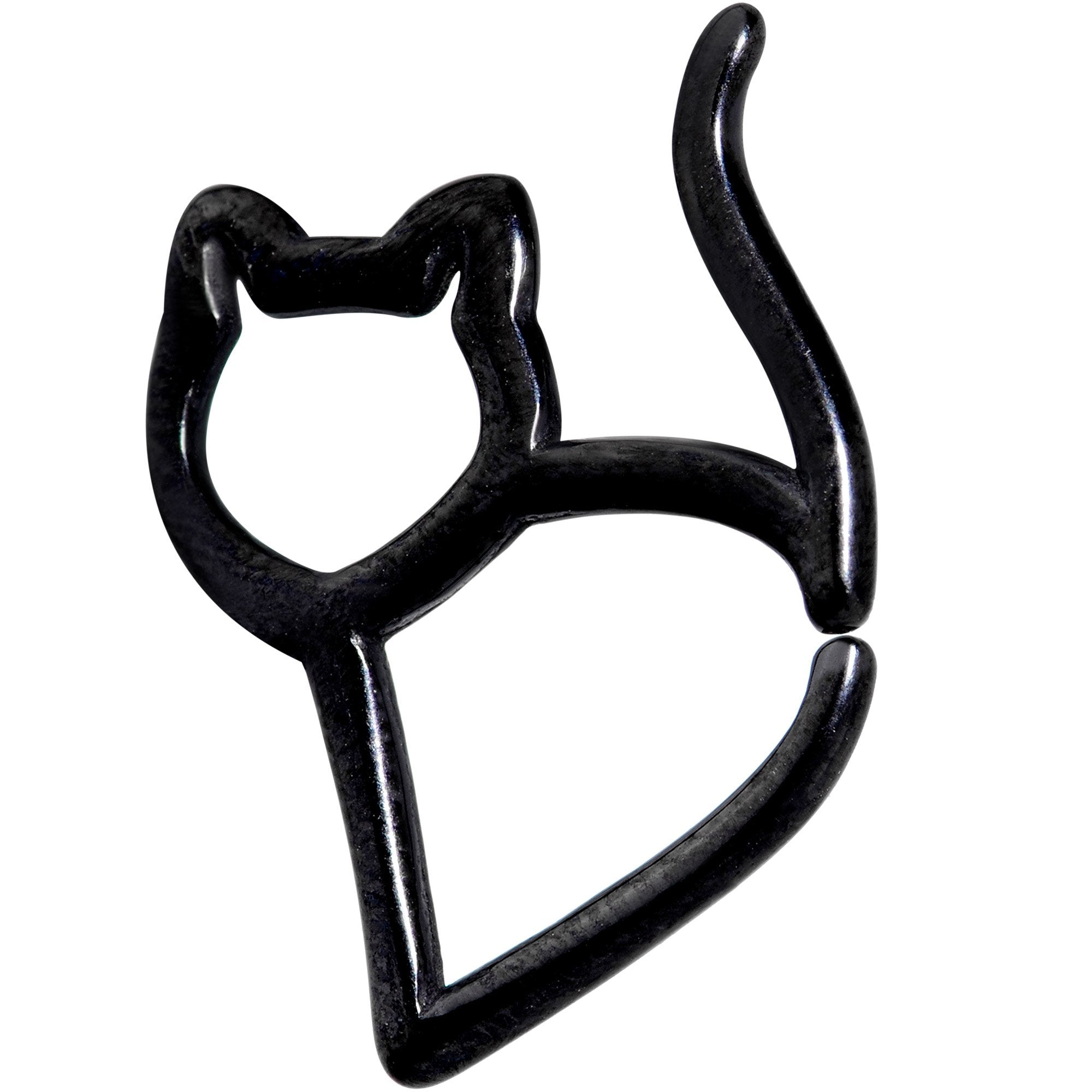 16G Black One Cool Kitty Cat Closure Ring