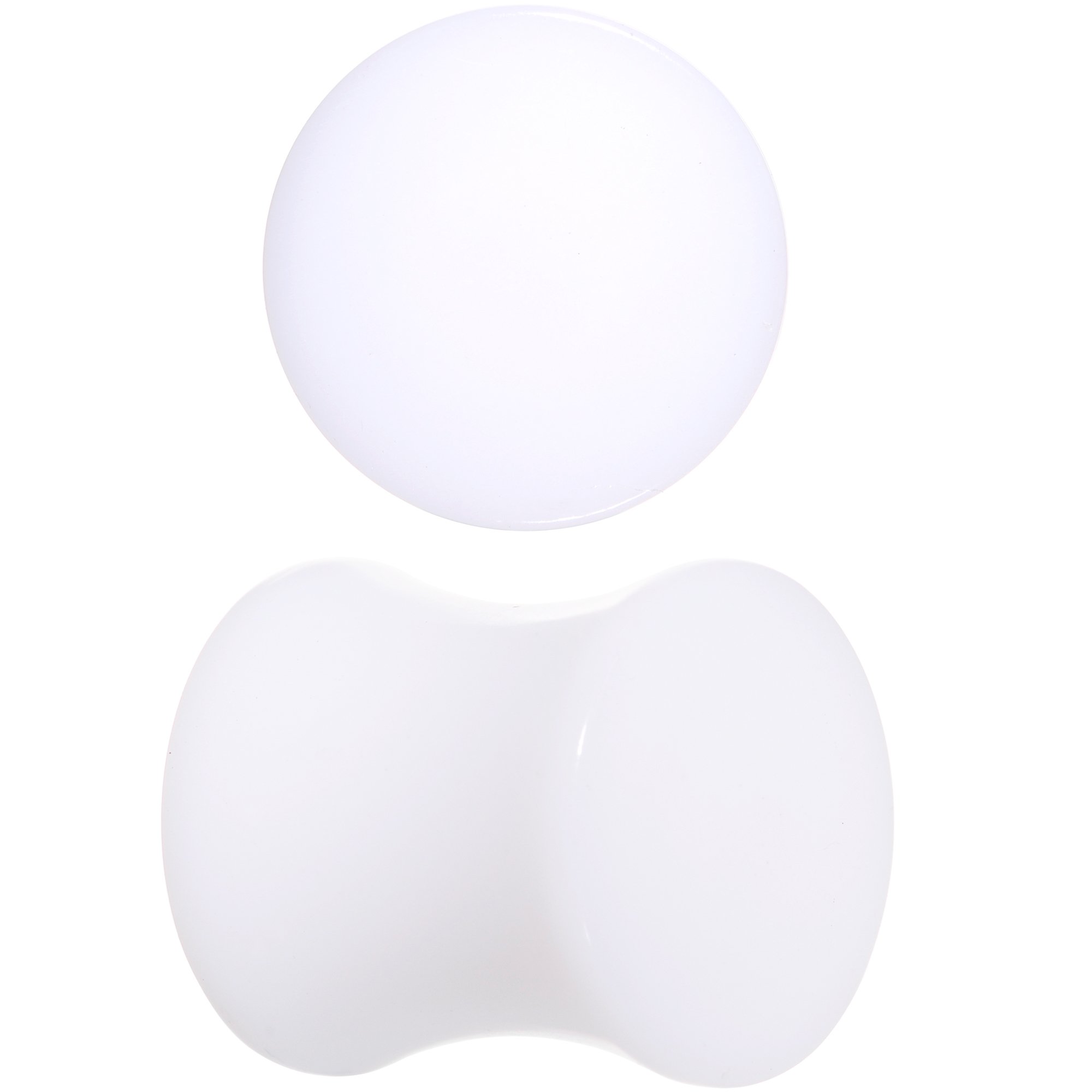 0G White UV Reactive Acrylic Saddle Plug Set