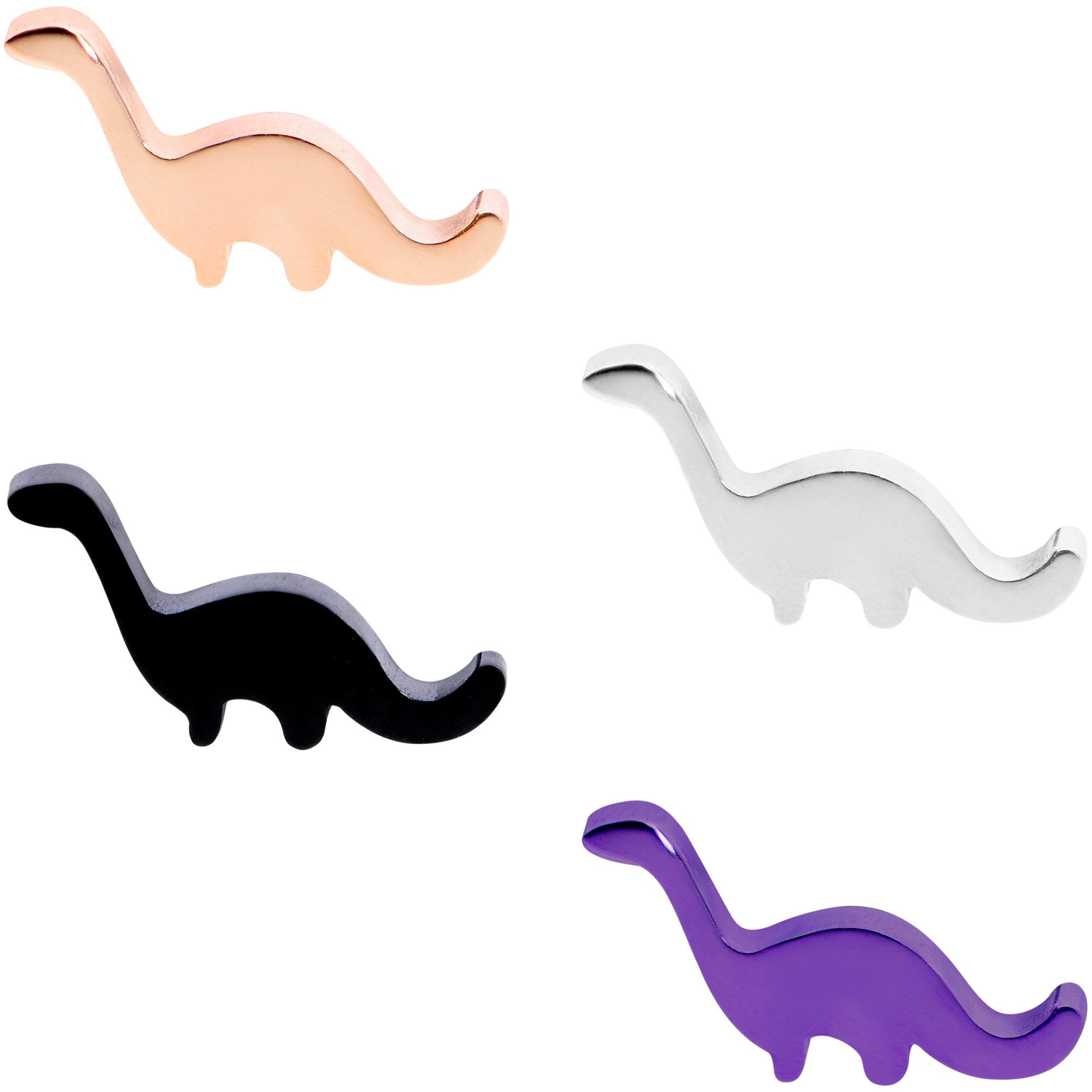 16G 5/16 Multicolor Dinosaur Internally Threaded Labret Set of 4