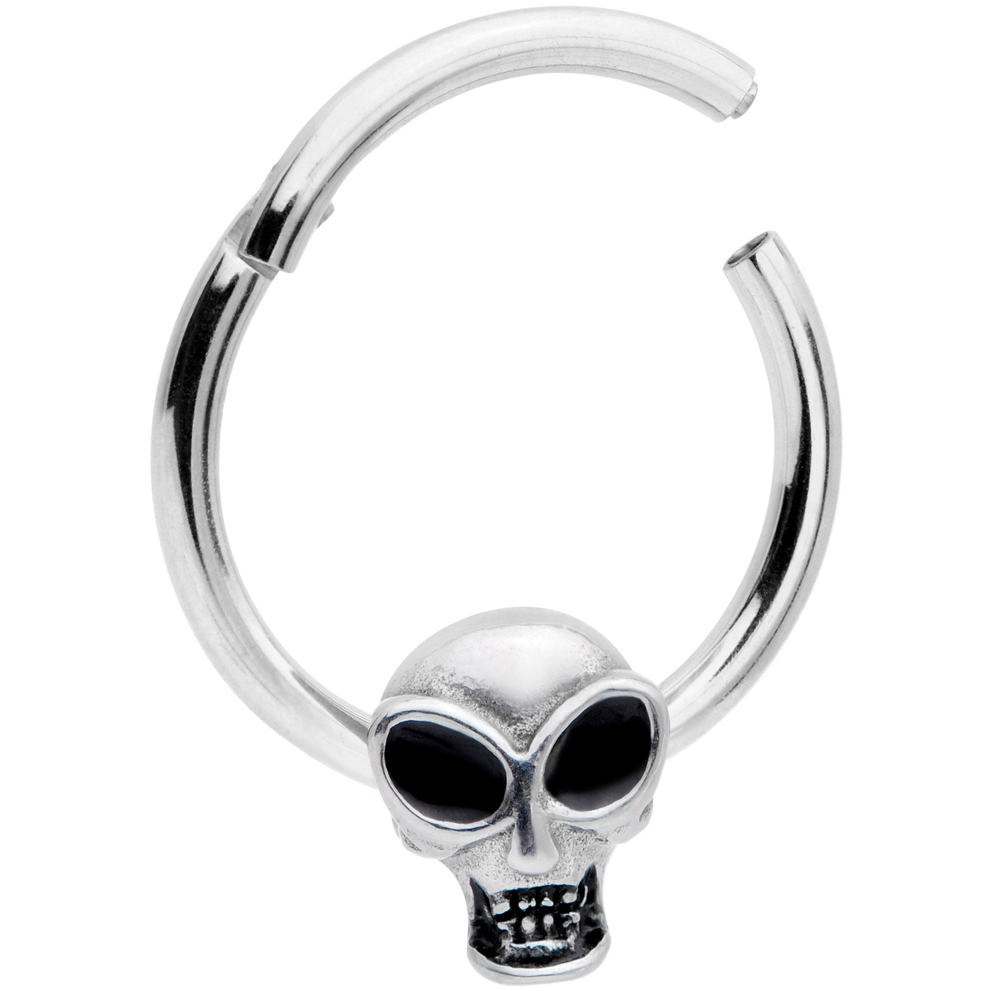 16G 3/8 Halloween Toothy Skull Hinged Segment Ring