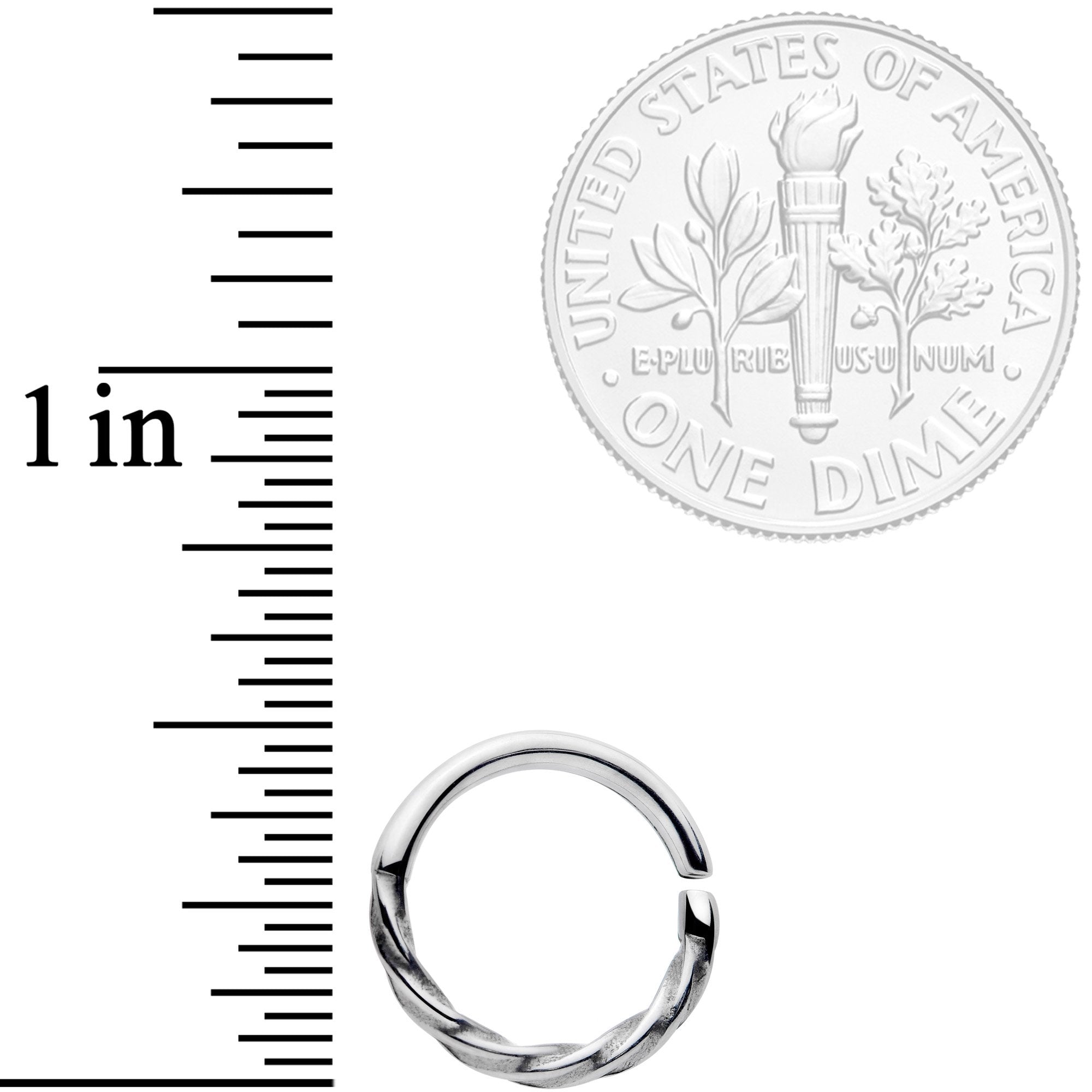 16G 3/8 A Simple Twist Septum Closure Ring