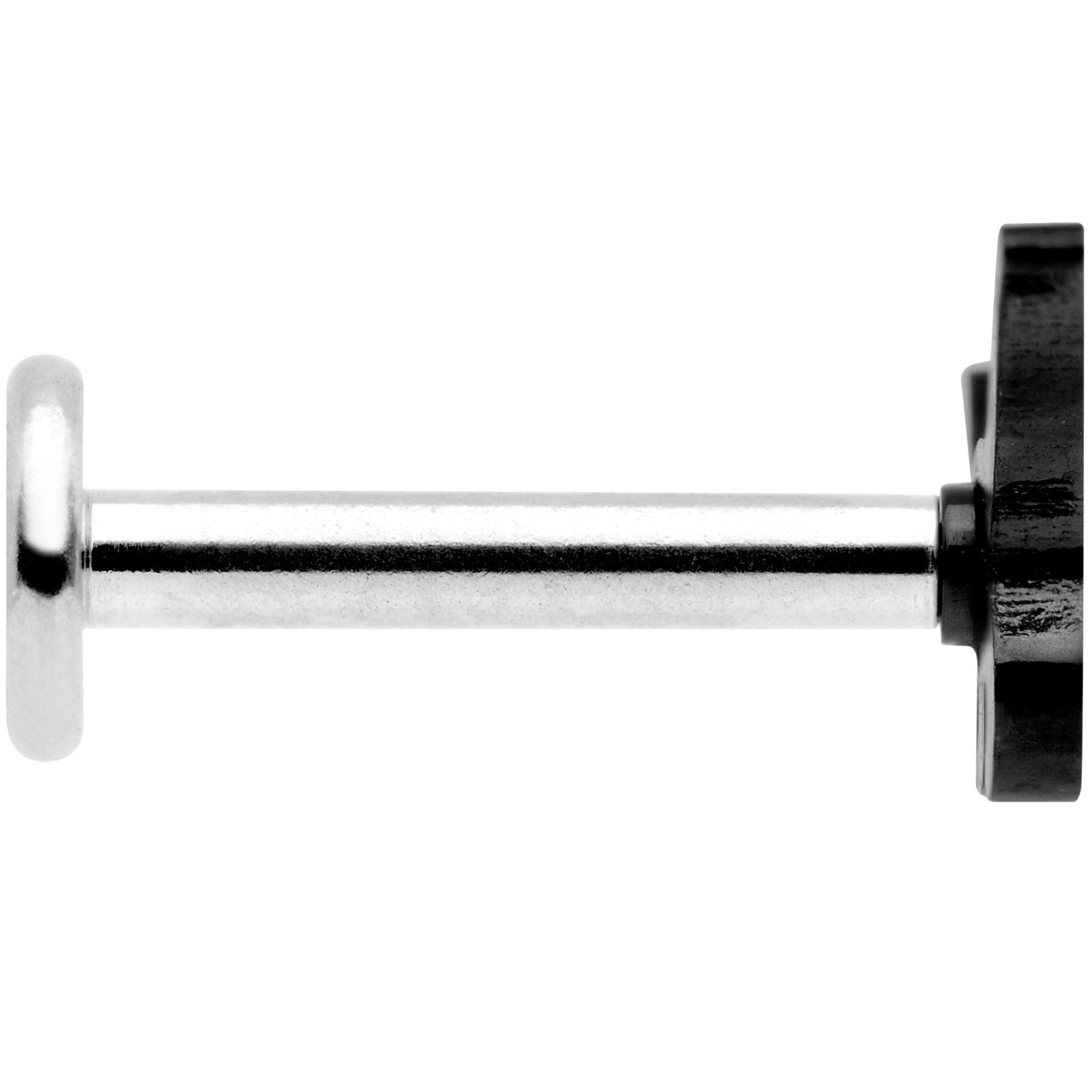 16G 5/16 Black Cat Internally Threaded Labret Tragus