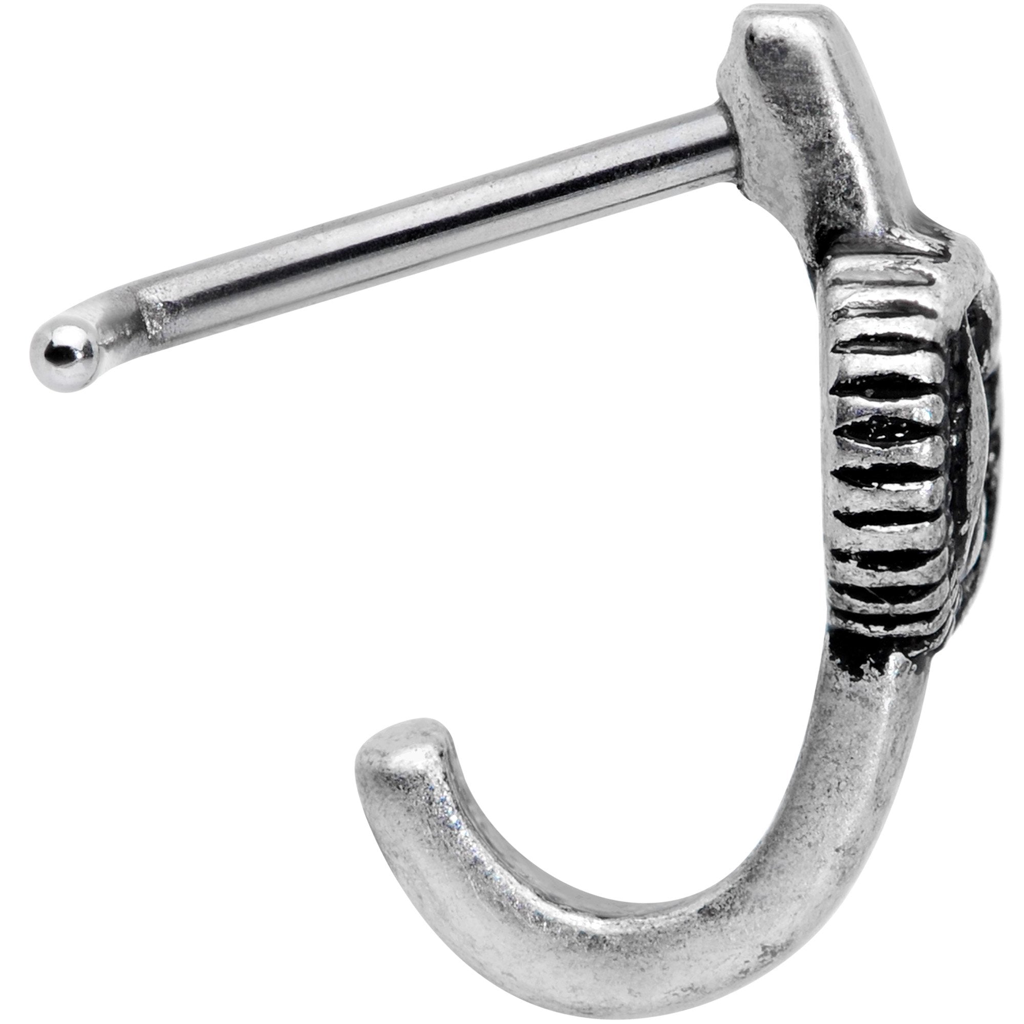 20G 3/16 Celestial Romance Faux Hoop L Shaped Nose Ring