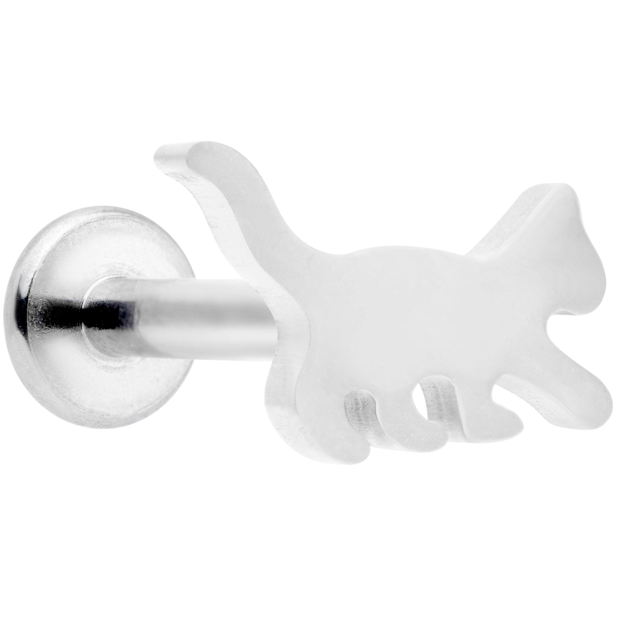 16G 5/16 Cat Internally Threaded Labret Tragus