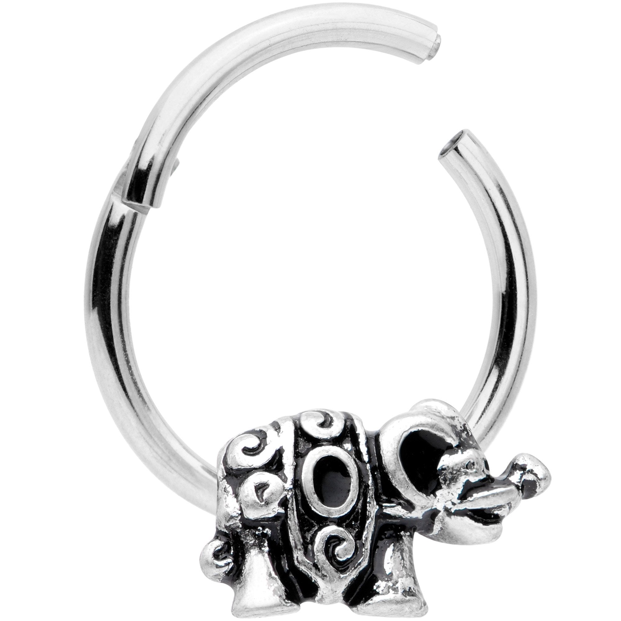 16G 3/8 Festive Elephant Hinged Segment Ring