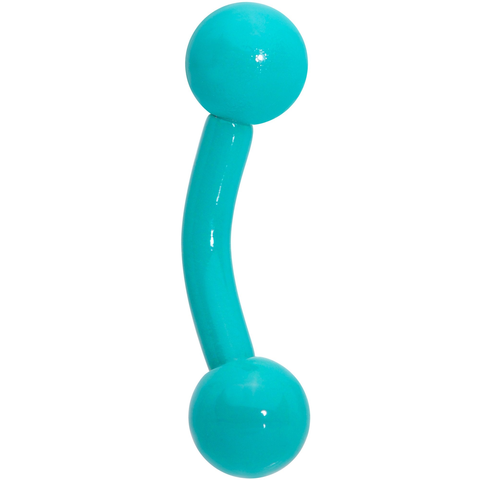 16G 1/4 Teal Acrylic Curved Eyebrow Ring