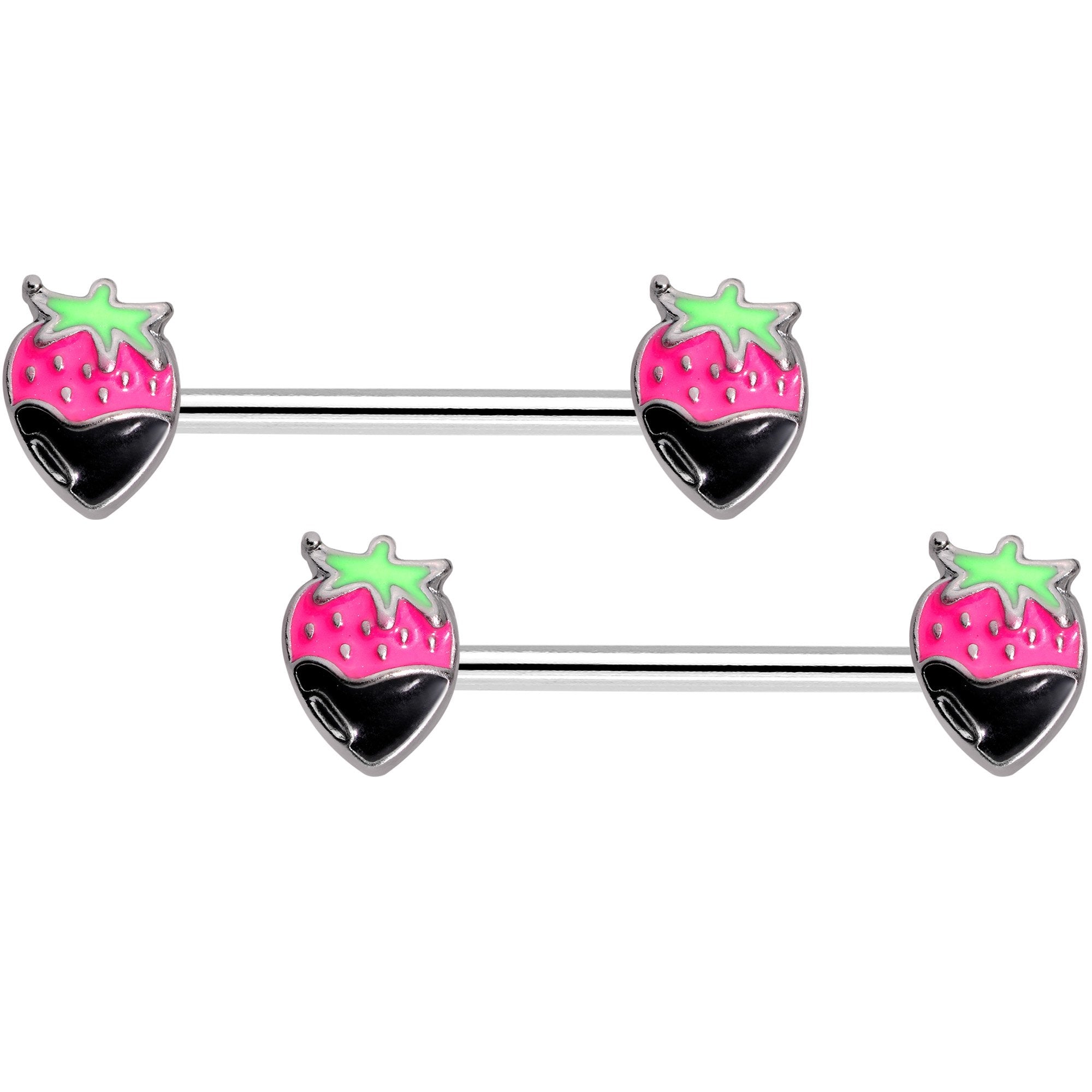 14G 9/16 Chocolate Berry Barbell Nipple Ring Set