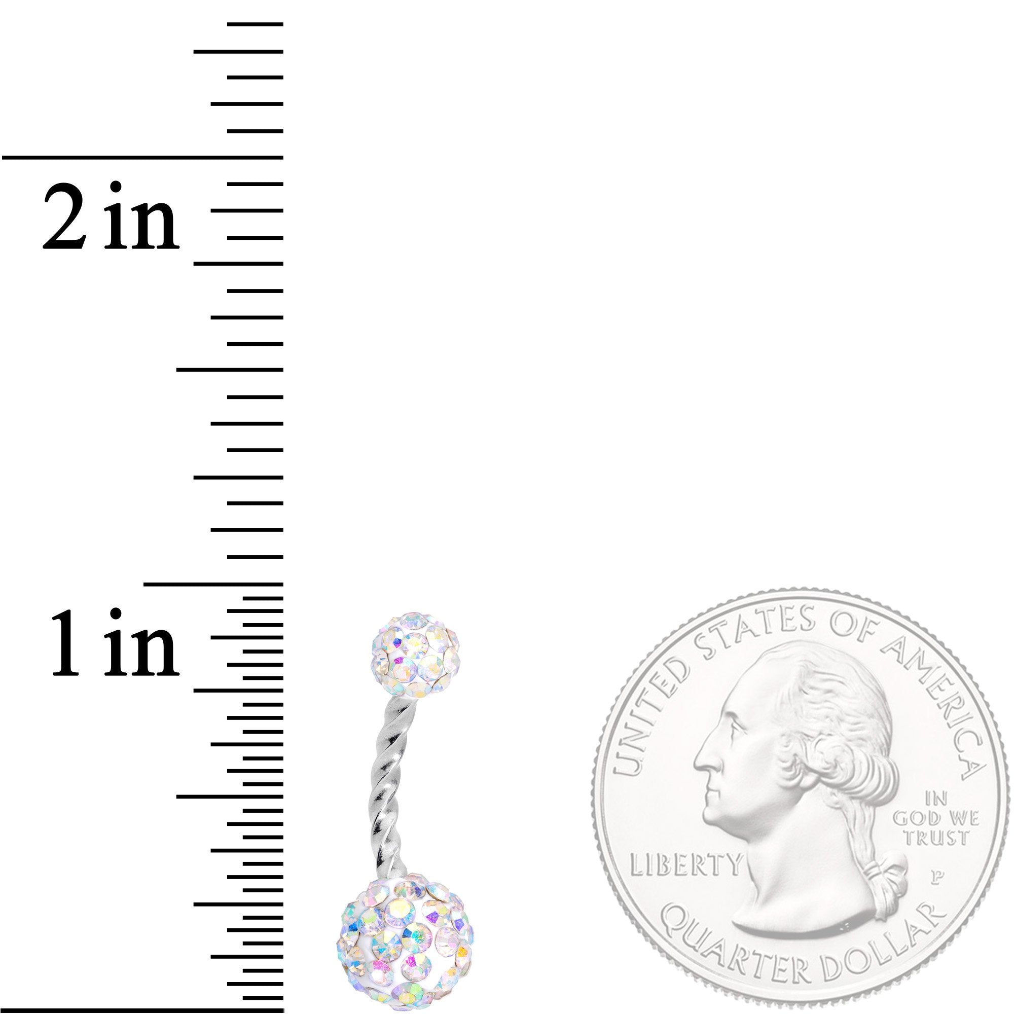 Pink Aurora Gem Twisted Disco Ball Belly Ring Set of 3