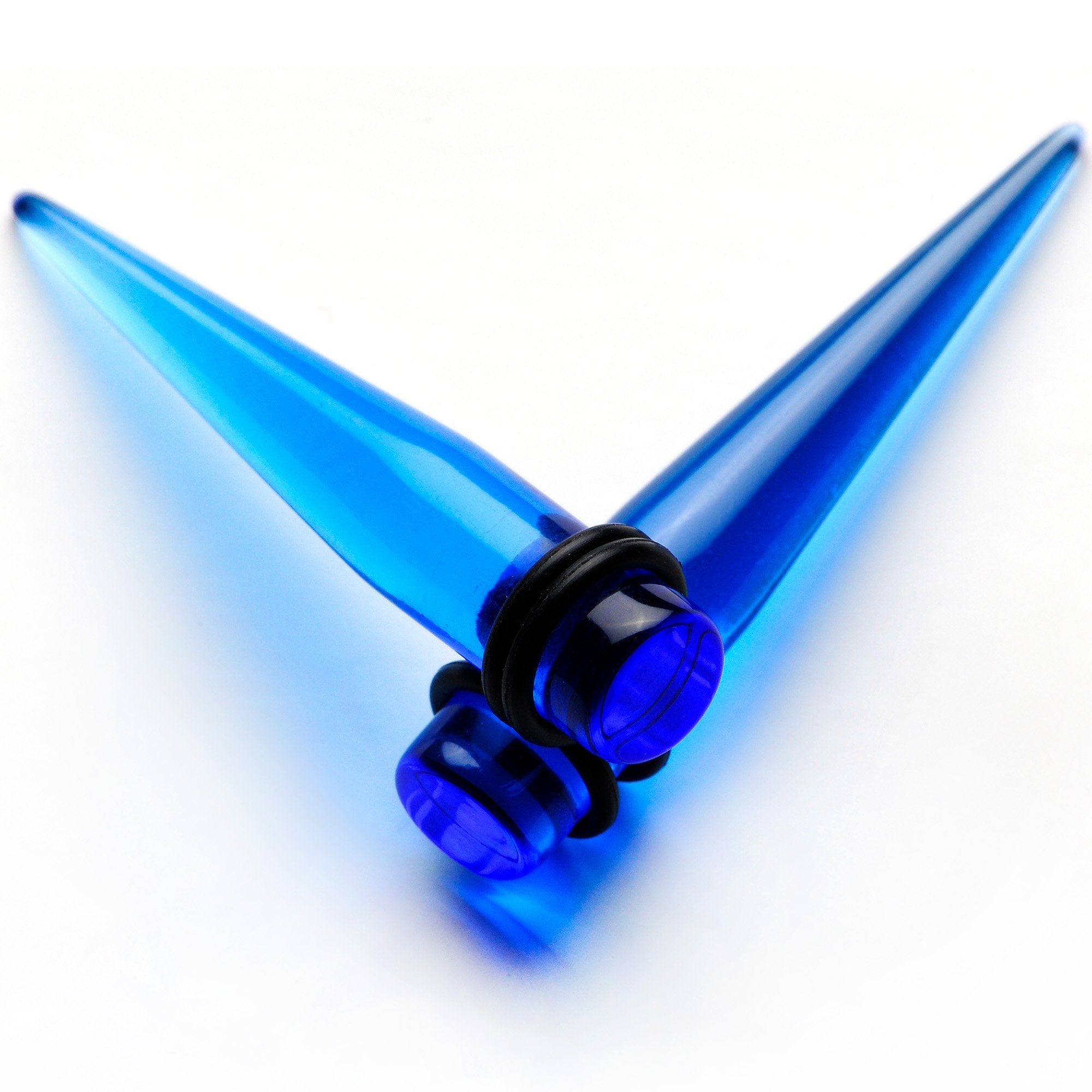 Blue Acrylic Straight Taper Set Available in Sizes 14G to 00G