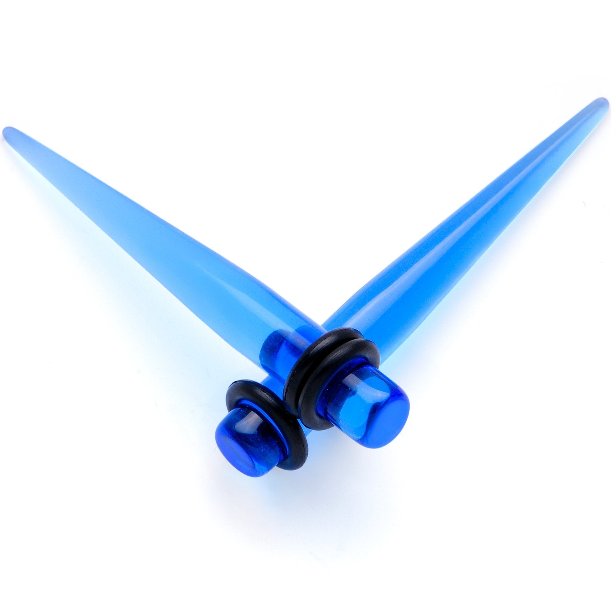 Blue Acrylic Straight Taper Set Available in Sizes 14G to 00G