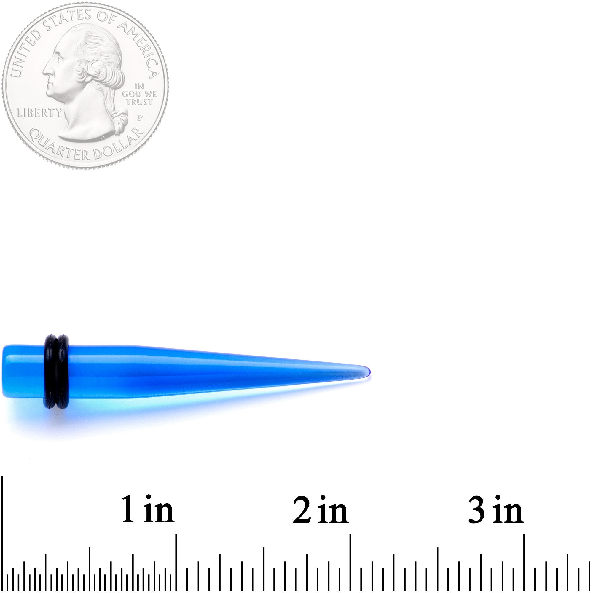 Blue Acrylic Straight Taper Set Available in Sizes 14G to 00G