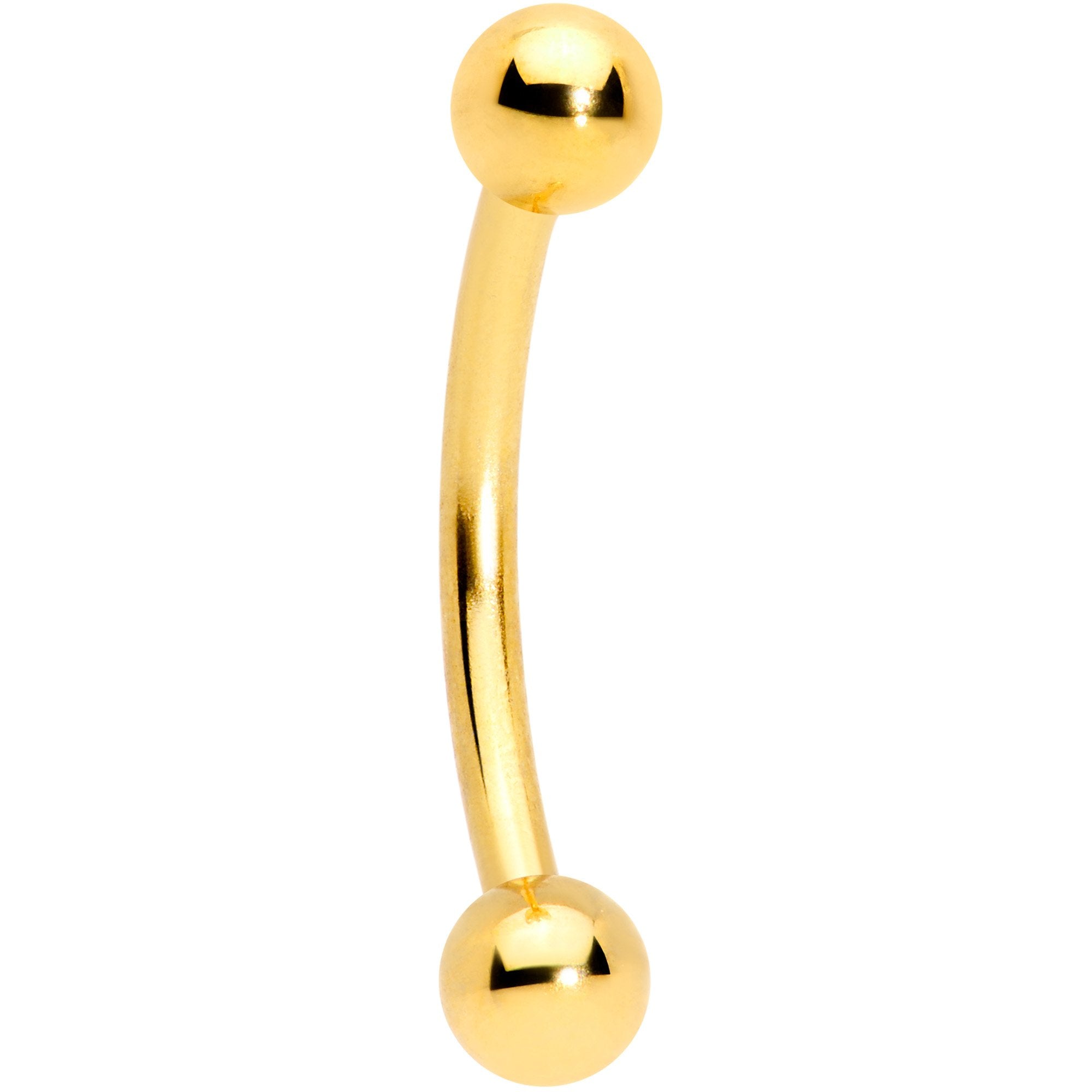 16G 5/16 Clear Gem Flower Gold Tone Curved Eyebrow Ring Set of 4