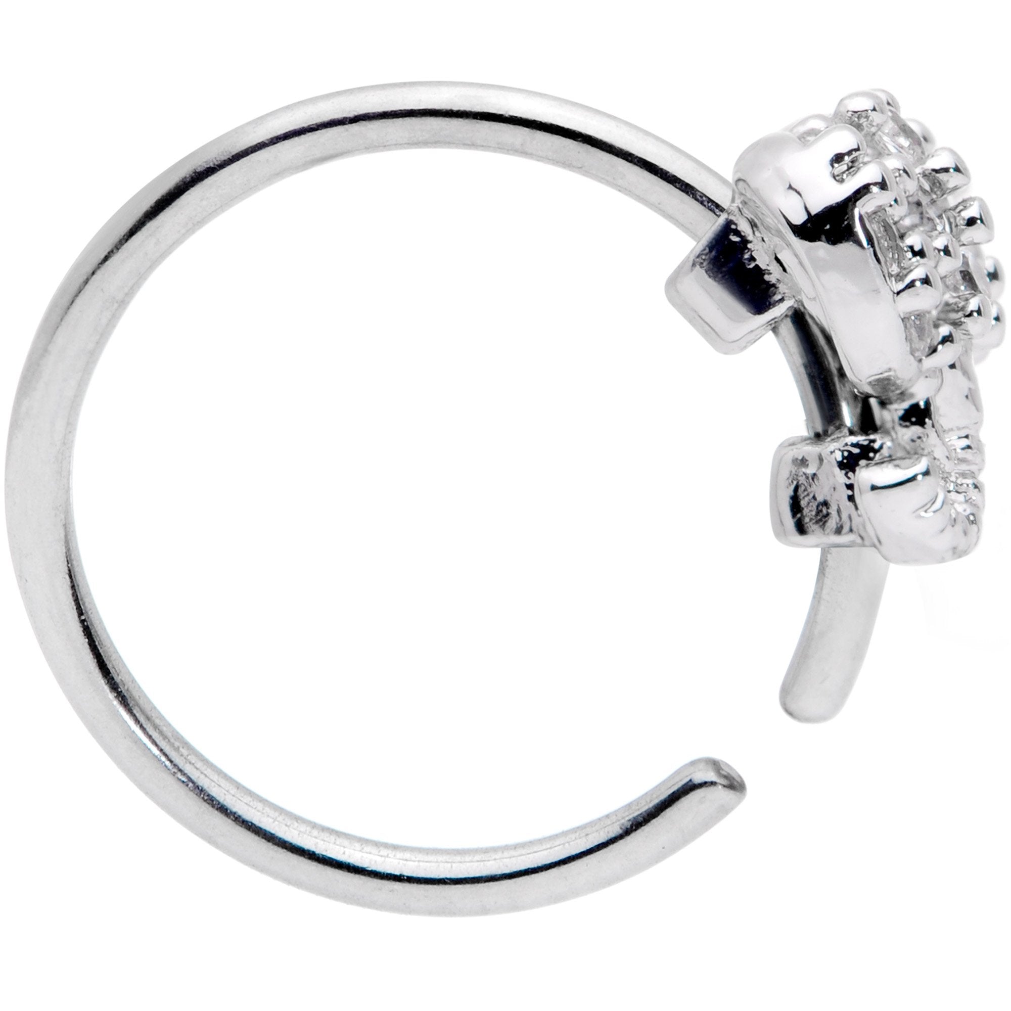 20G 5/16 Clear CZ Elegant Elephant Nose Hoop