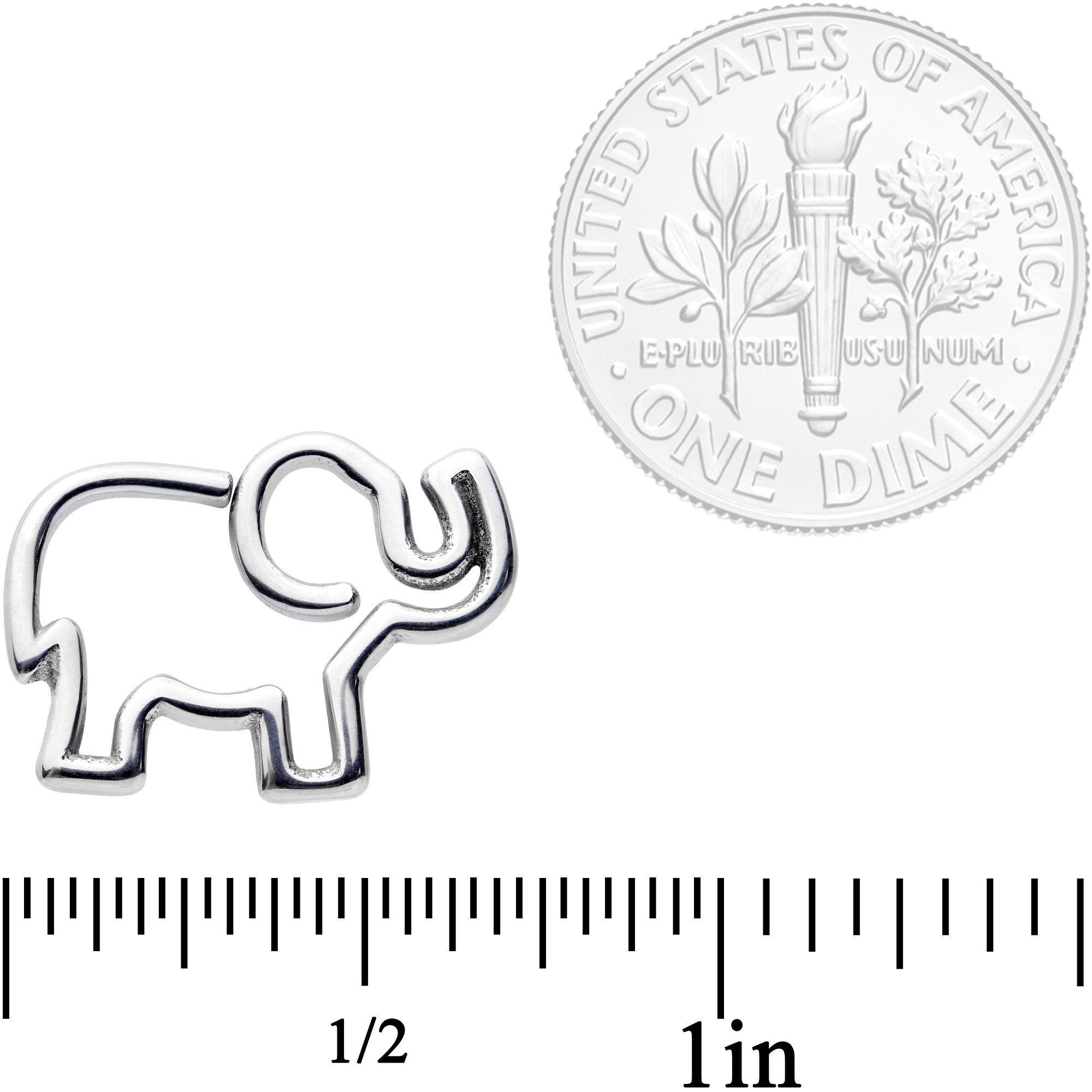 16G 5/16 Elephant Elegance Closure Ring