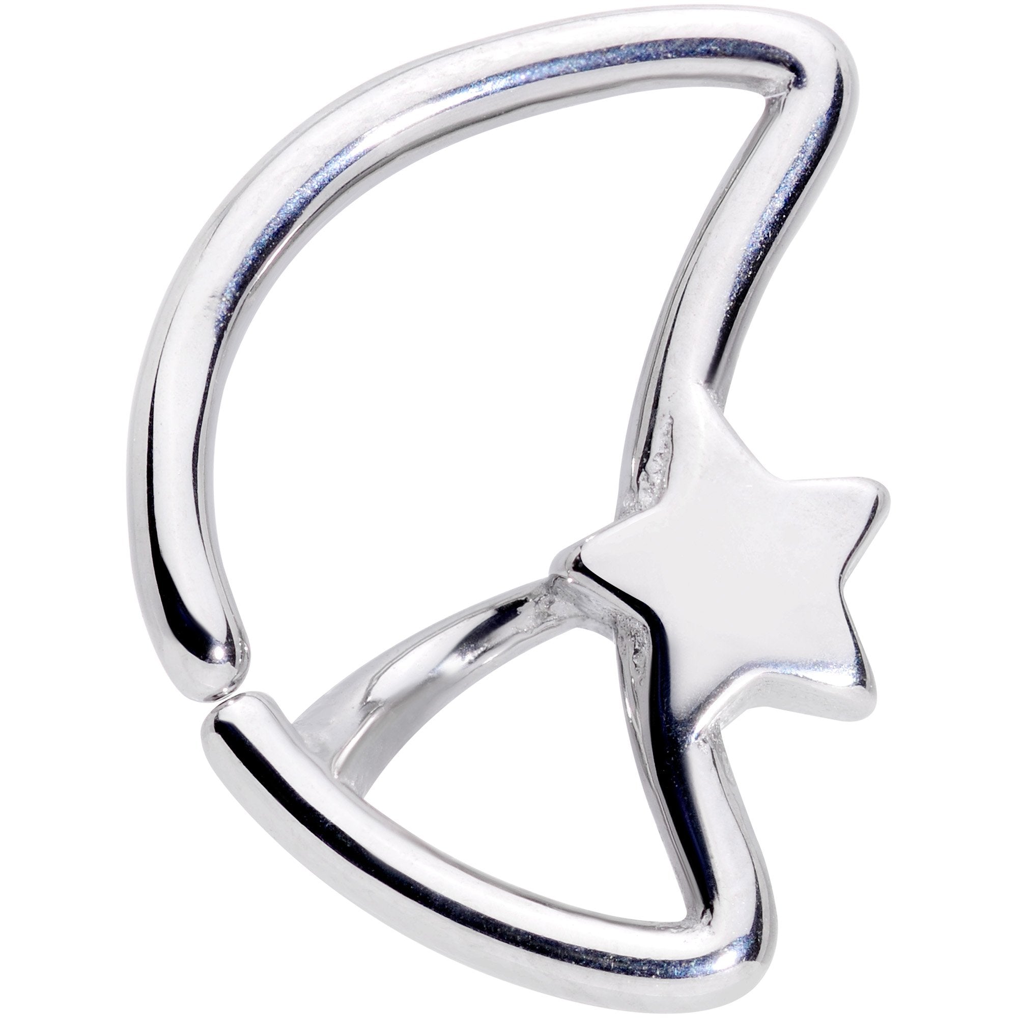 16G 5/16 Crescent Moon and Star Closure Ring