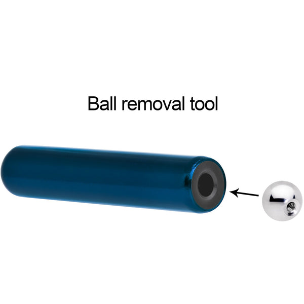 3mm4mm Blue Aluminum Body Piercing Ball Removal Tool BodyCandy