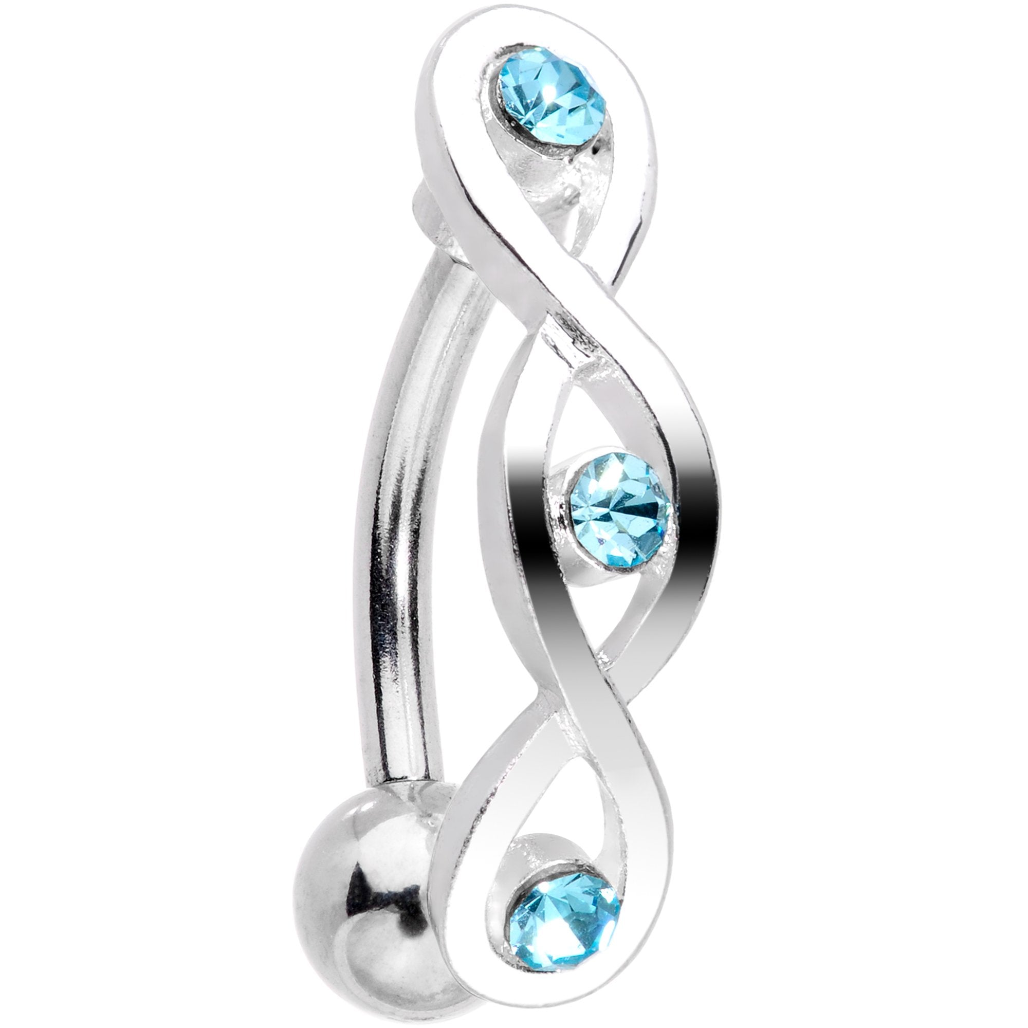Aqua Gem Fashionably Twisted Reversible Belly Ring