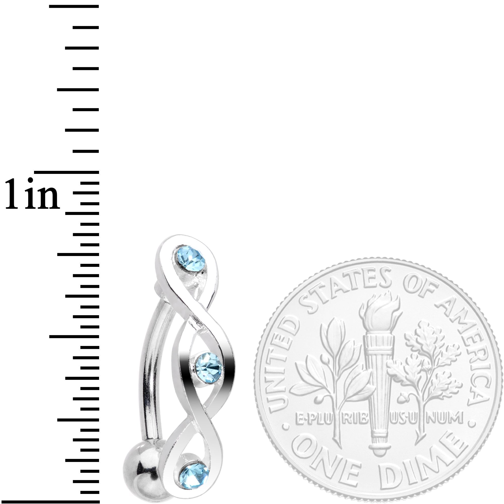 Aqua Gem Fashionably Twisted Reversible Belly Ring