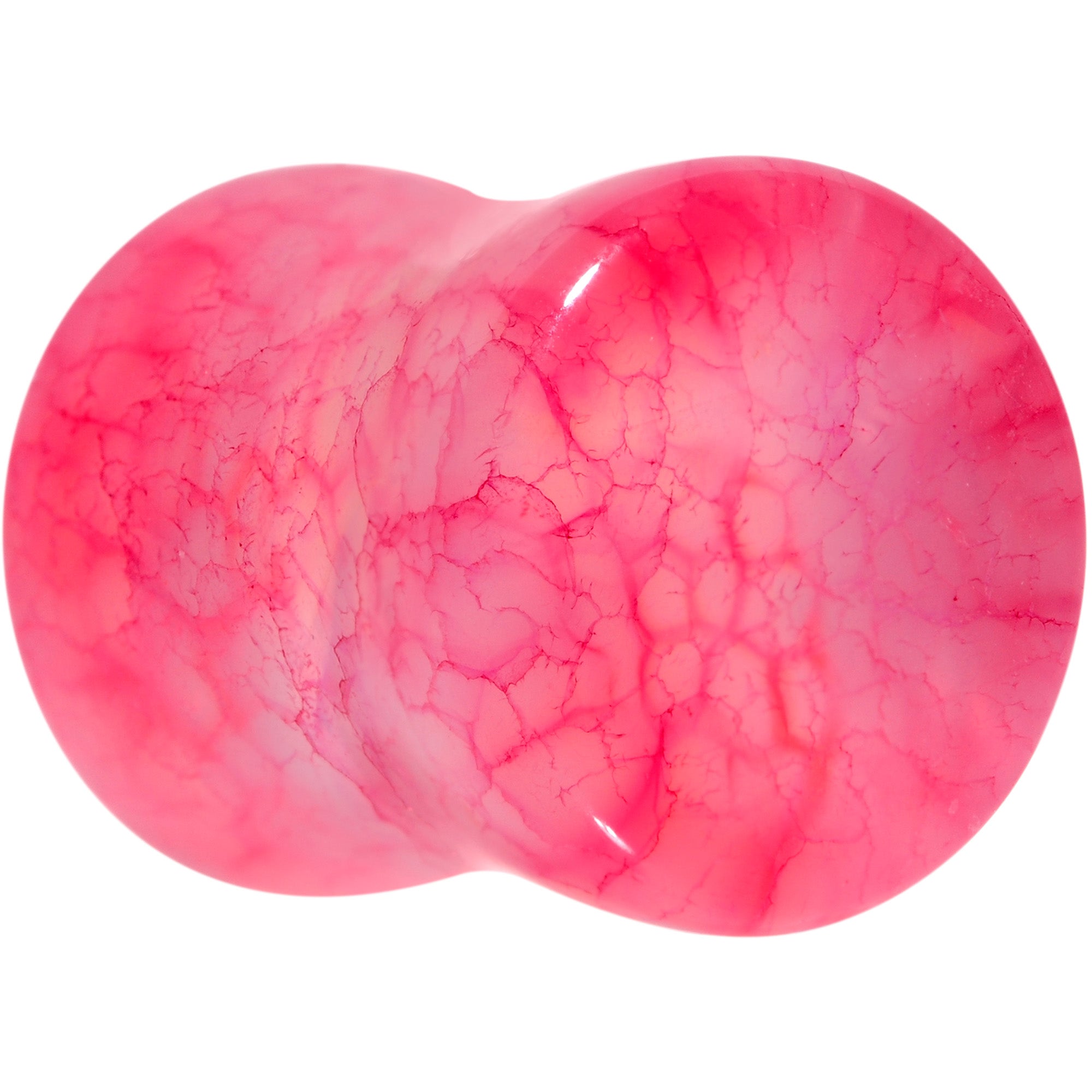 Red Agate Stone Saddle Plug Set Available in Sizes 0G to 25mm