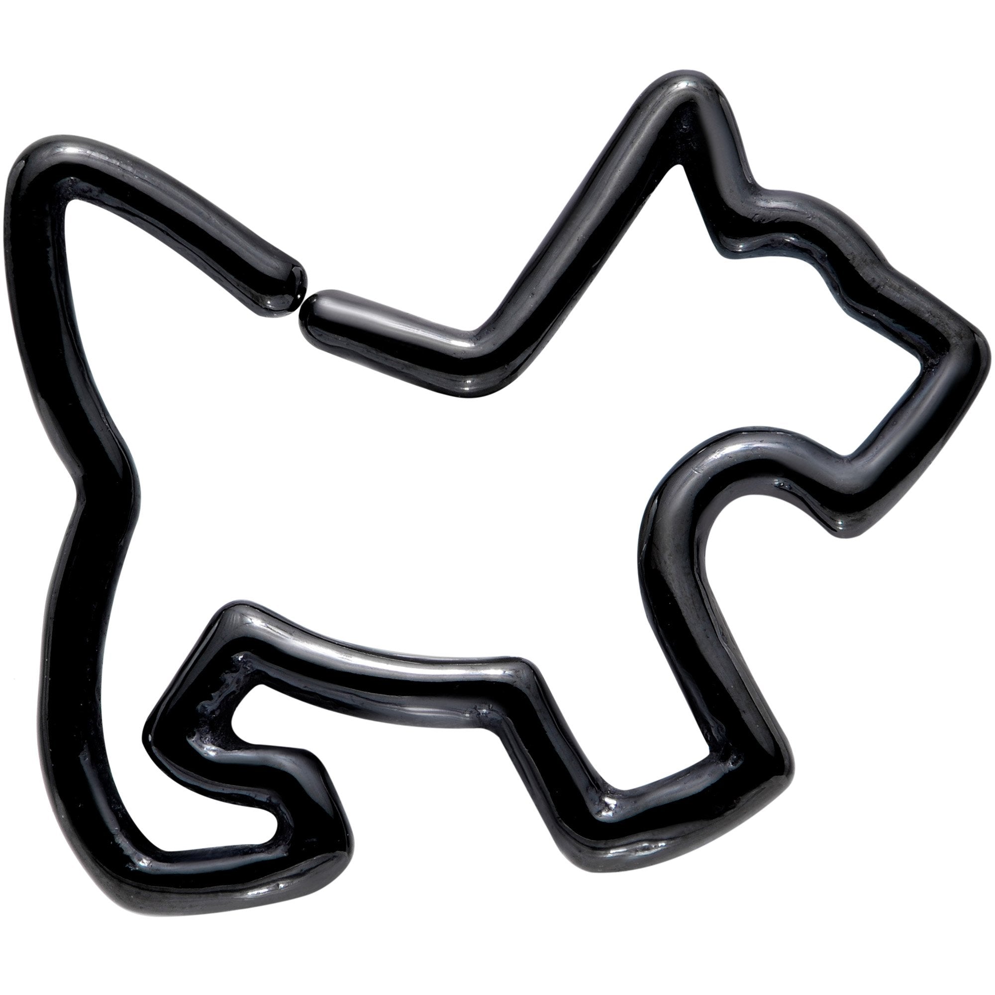 16G 5/16 Black PVD Sweet Scotty Dog Closure Ring