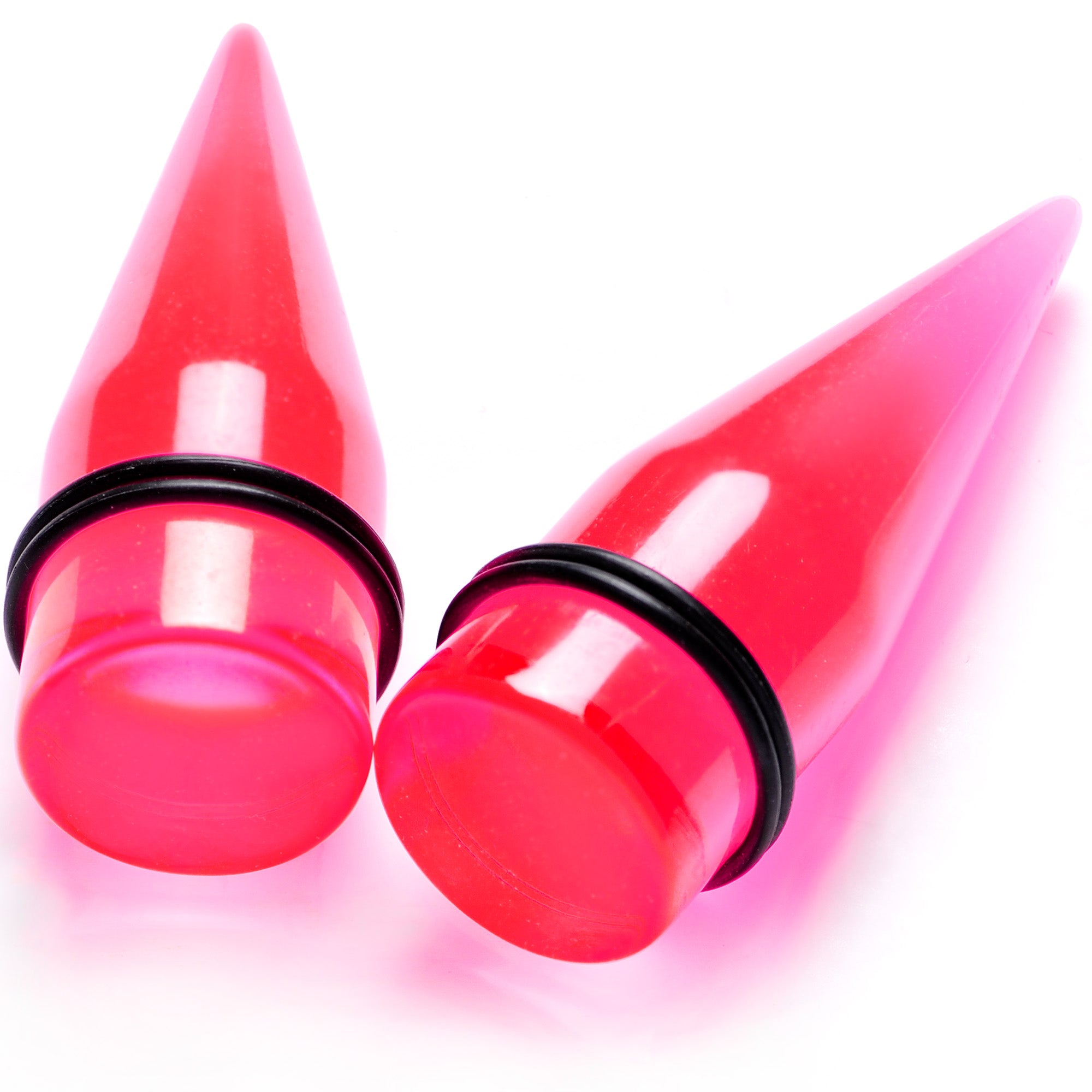 00G to 25mm Pink Acrylic Straight Taper Stretching Kit Set of 2
