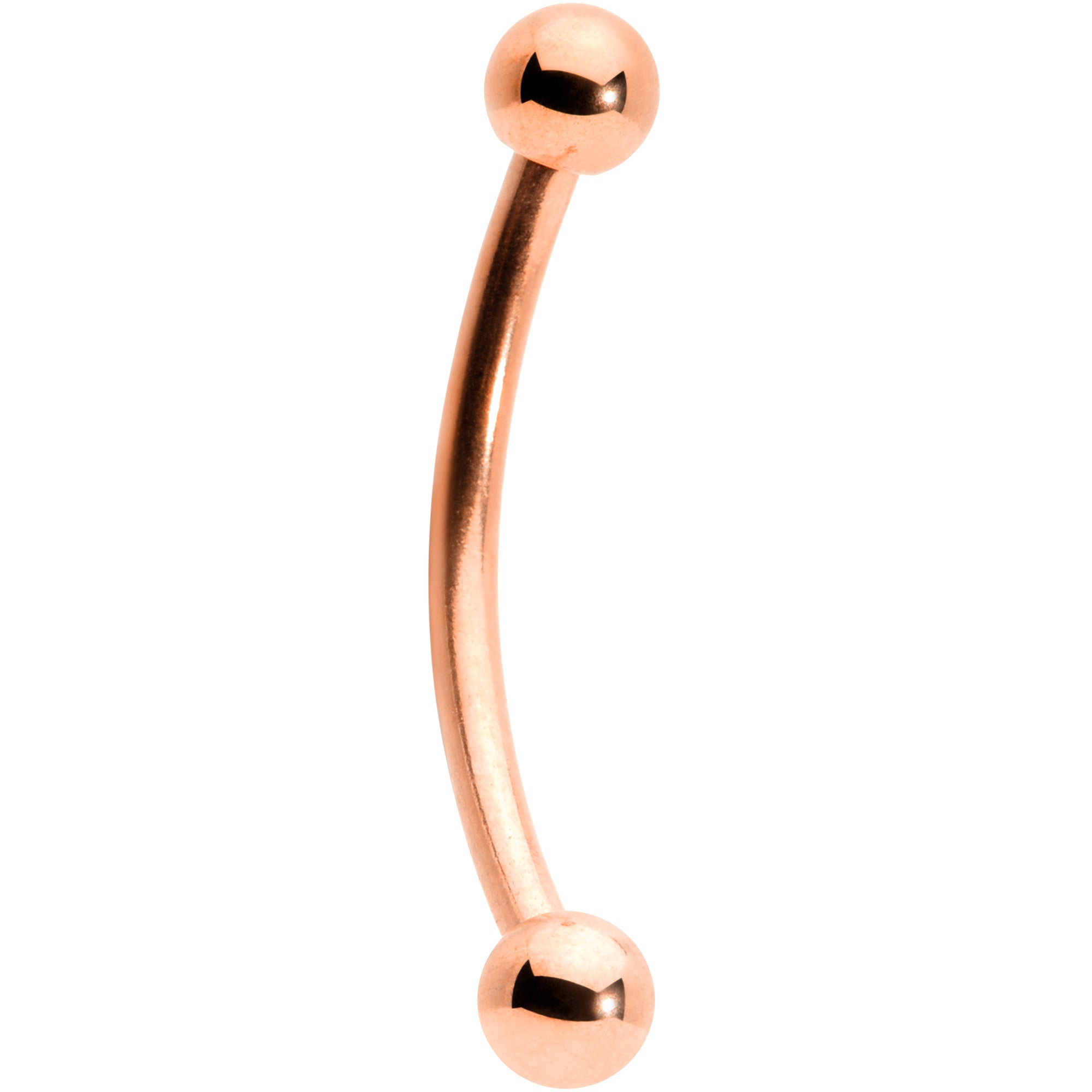 16G 1/2 Rose Gold Tone Curved Barbell