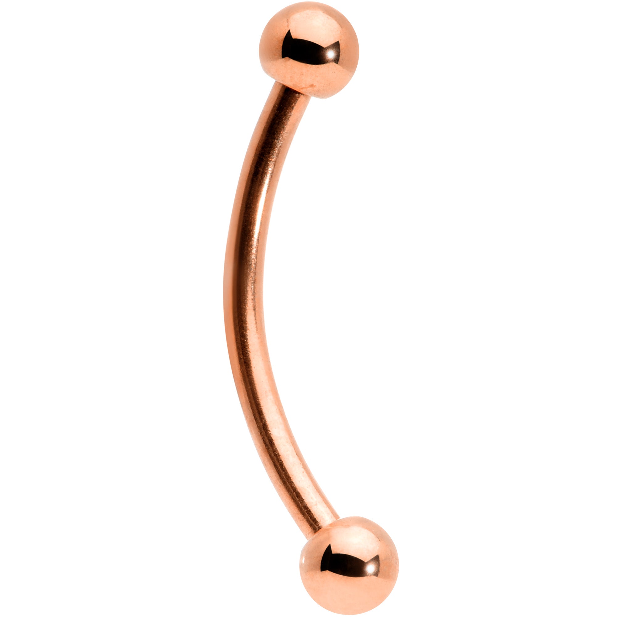 16G 1/2 Rose Gold Tone Curved Barbell