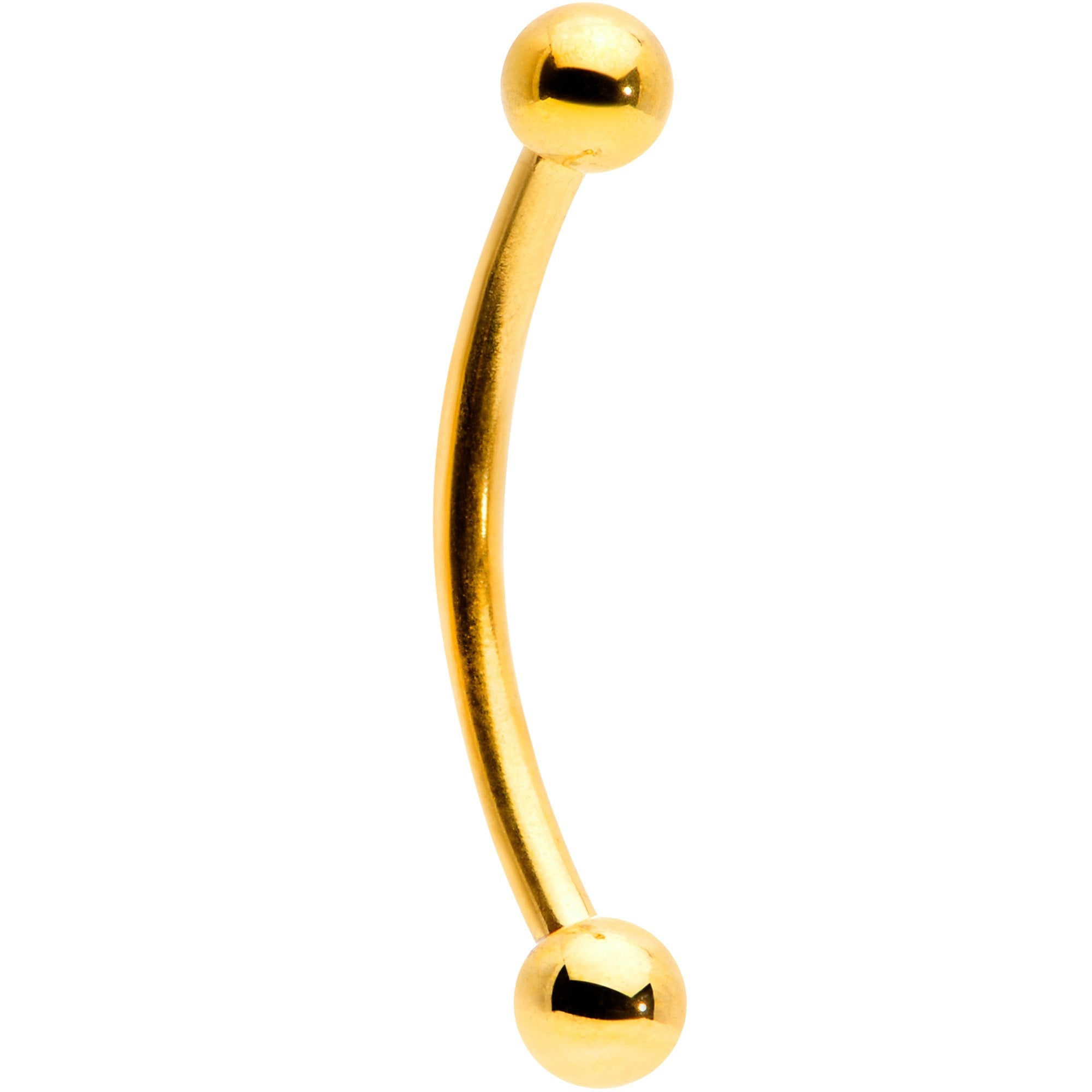 16G 9/16 Gold Tone Curved Barbell