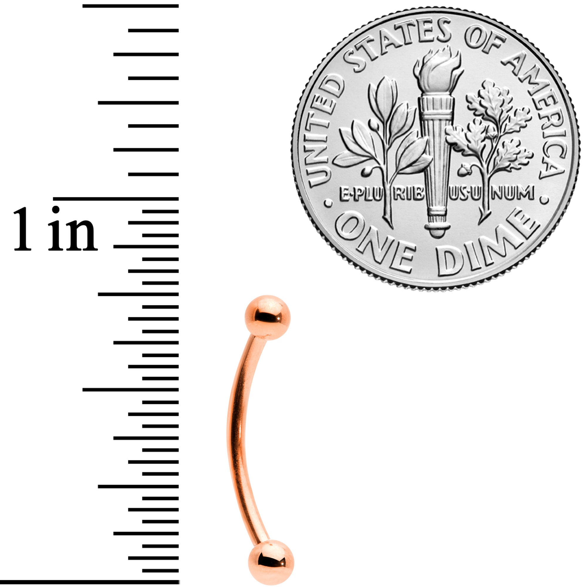 16G 9/16 Rose Gold Tone Curved Barbell