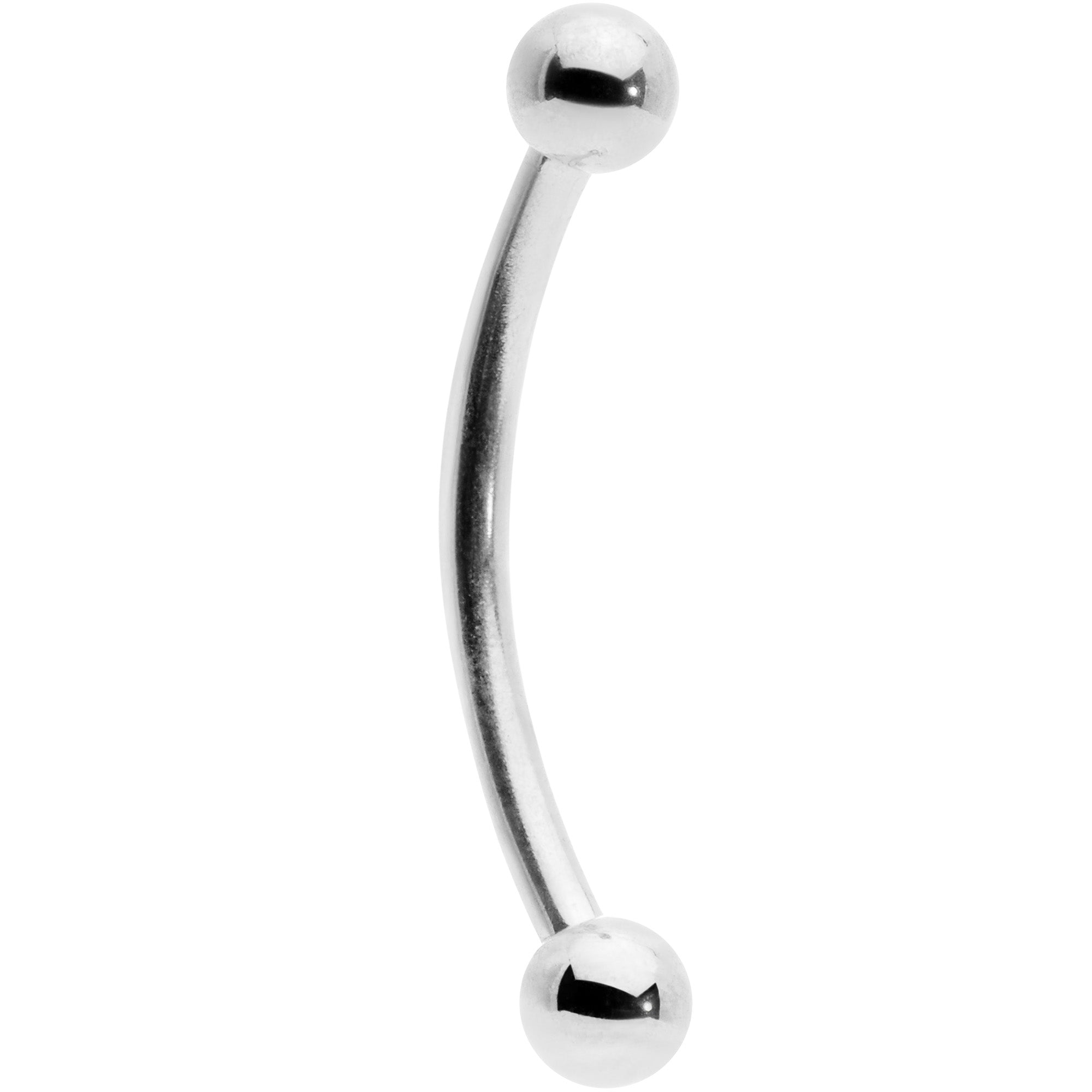 16G 9/16 Stainless Steel Curved Barbell