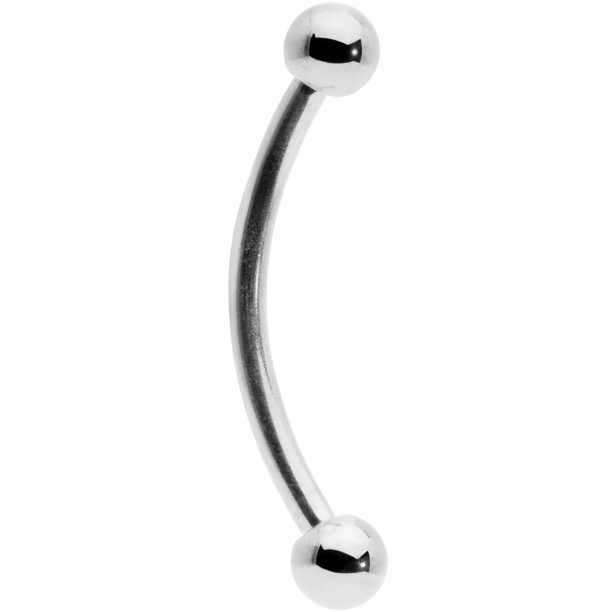 16G 9/16 Stainless Steel Curved Barbell