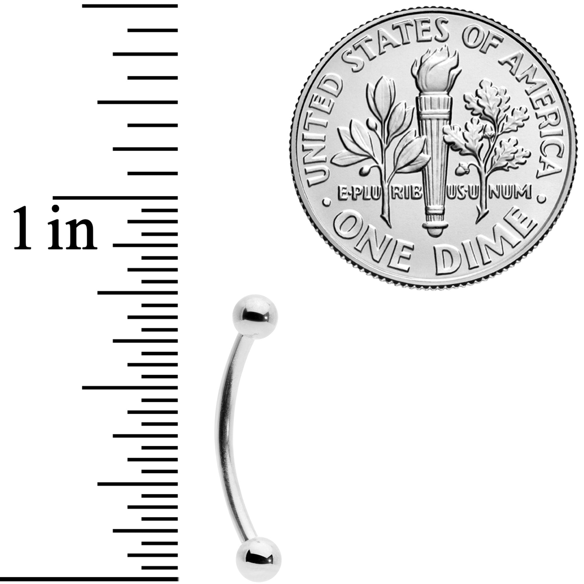 16G 9/16 Stainless Steel Curved Barbell