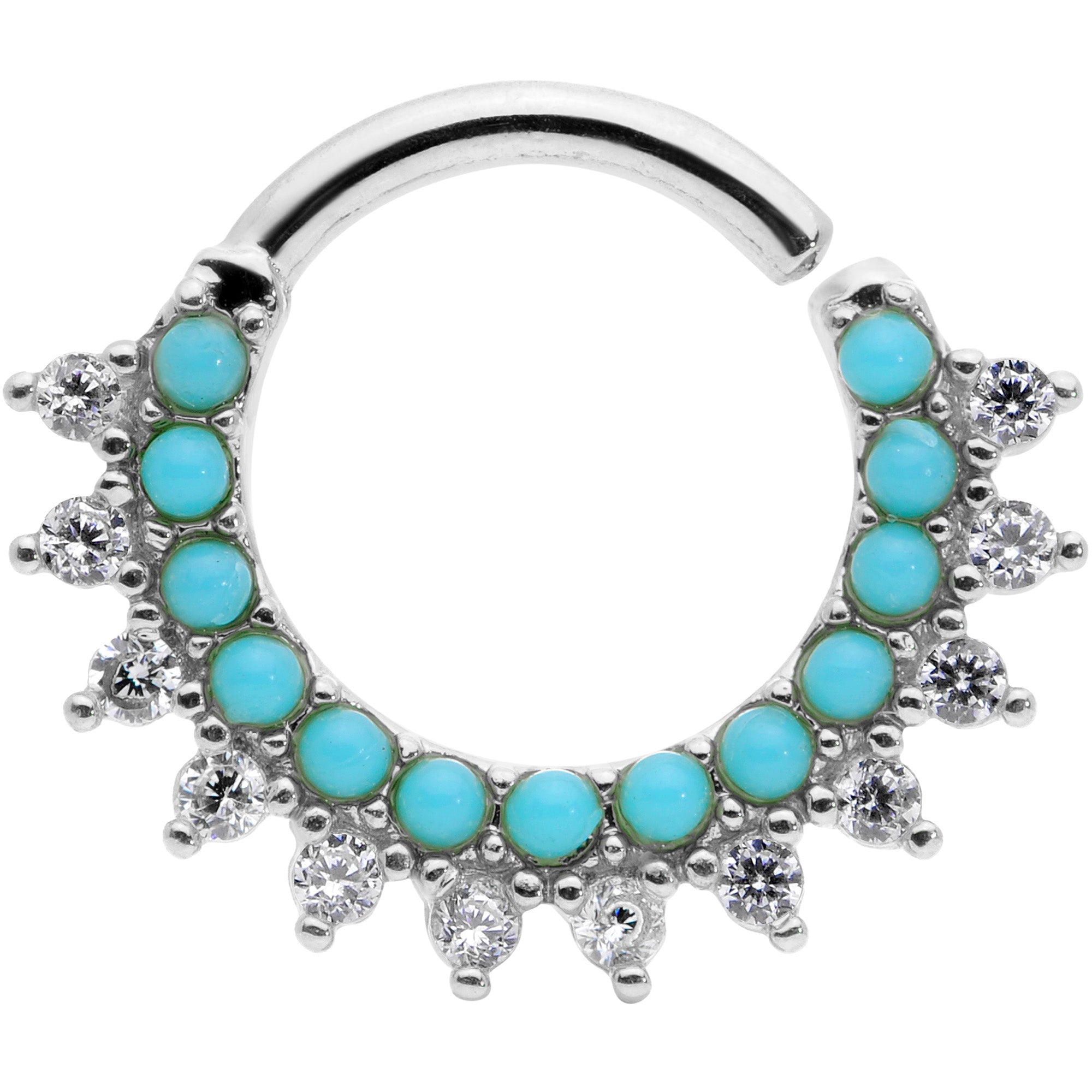 16G 5/16 Turquoise Western CZ Bendable Daith Cartilage