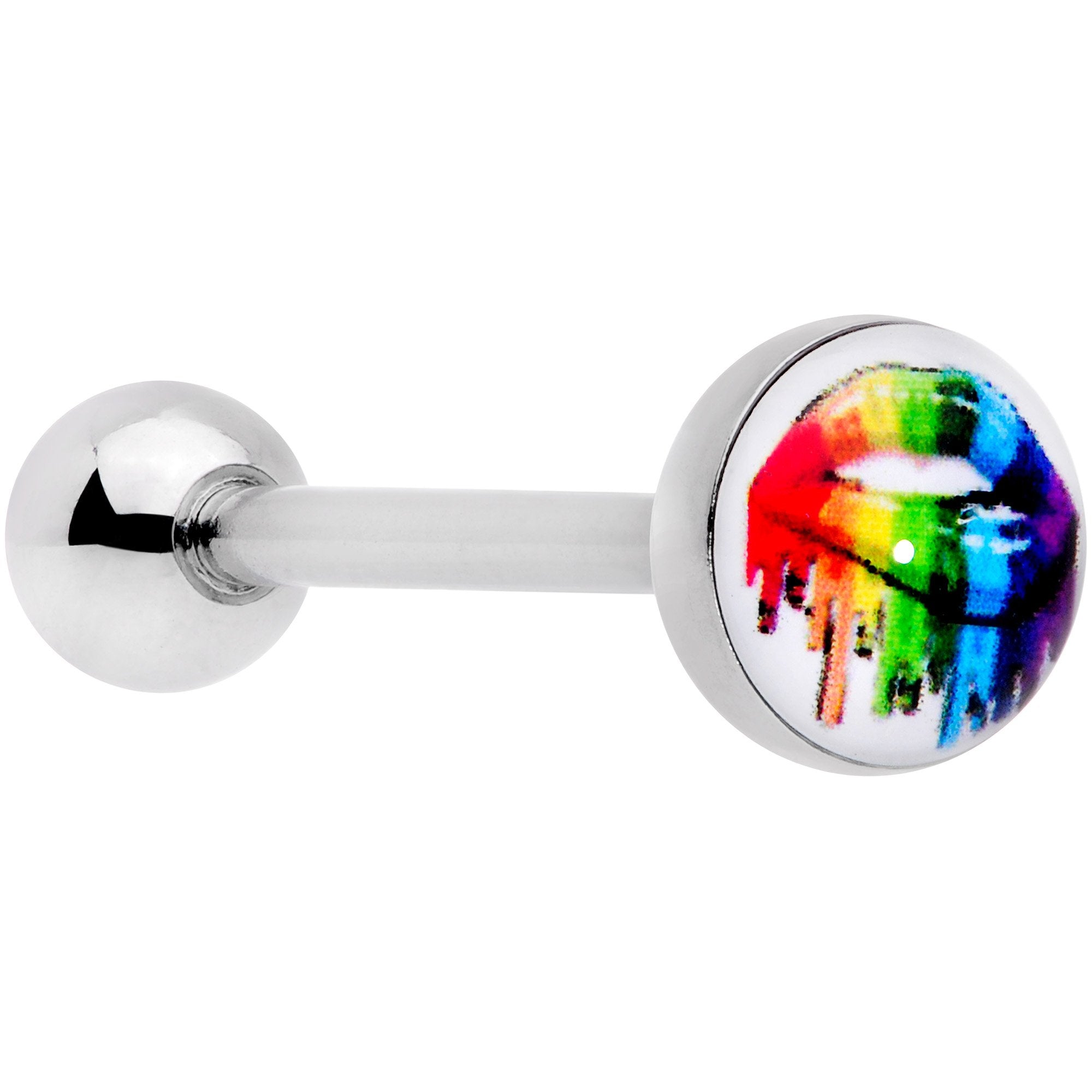 Rainbow Lips Barbell Tongue Ring