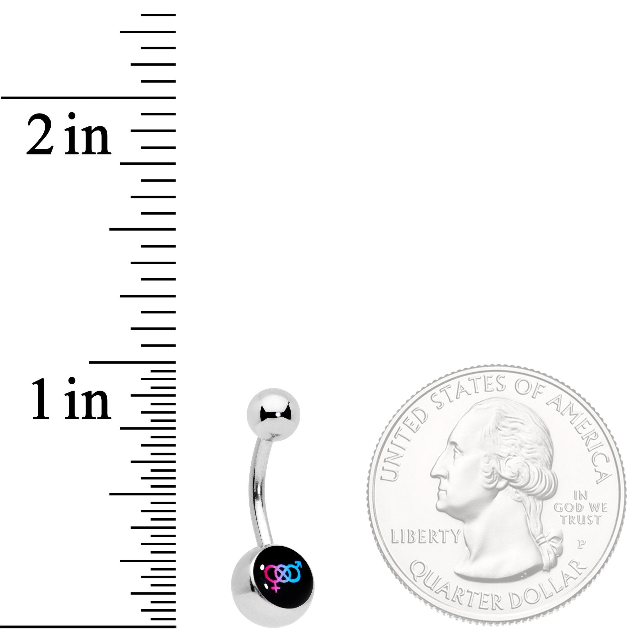 Bisexual Pride Flag Belly Ring