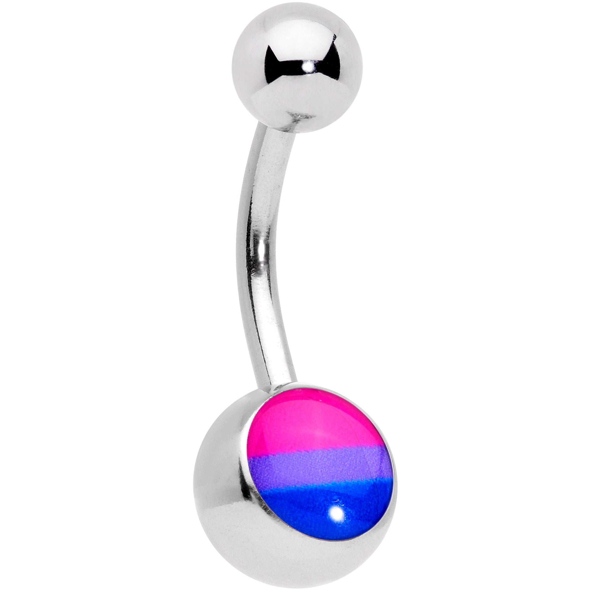Pink Purple Blue Bisexual Pride Flag Belly Ring