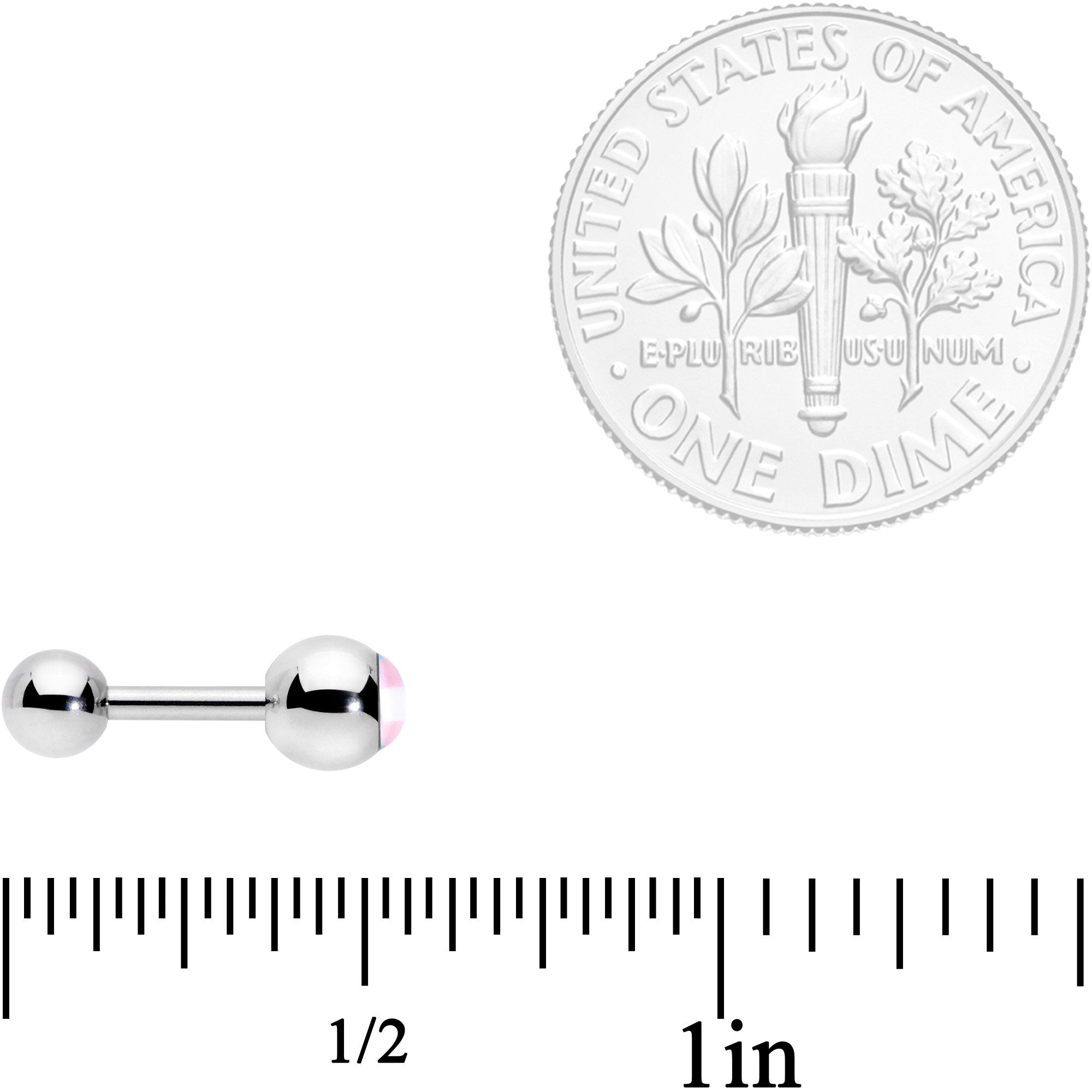 16G 1/4 Pink Blue Transgender Pride Flag Cartilage Tragus Earring