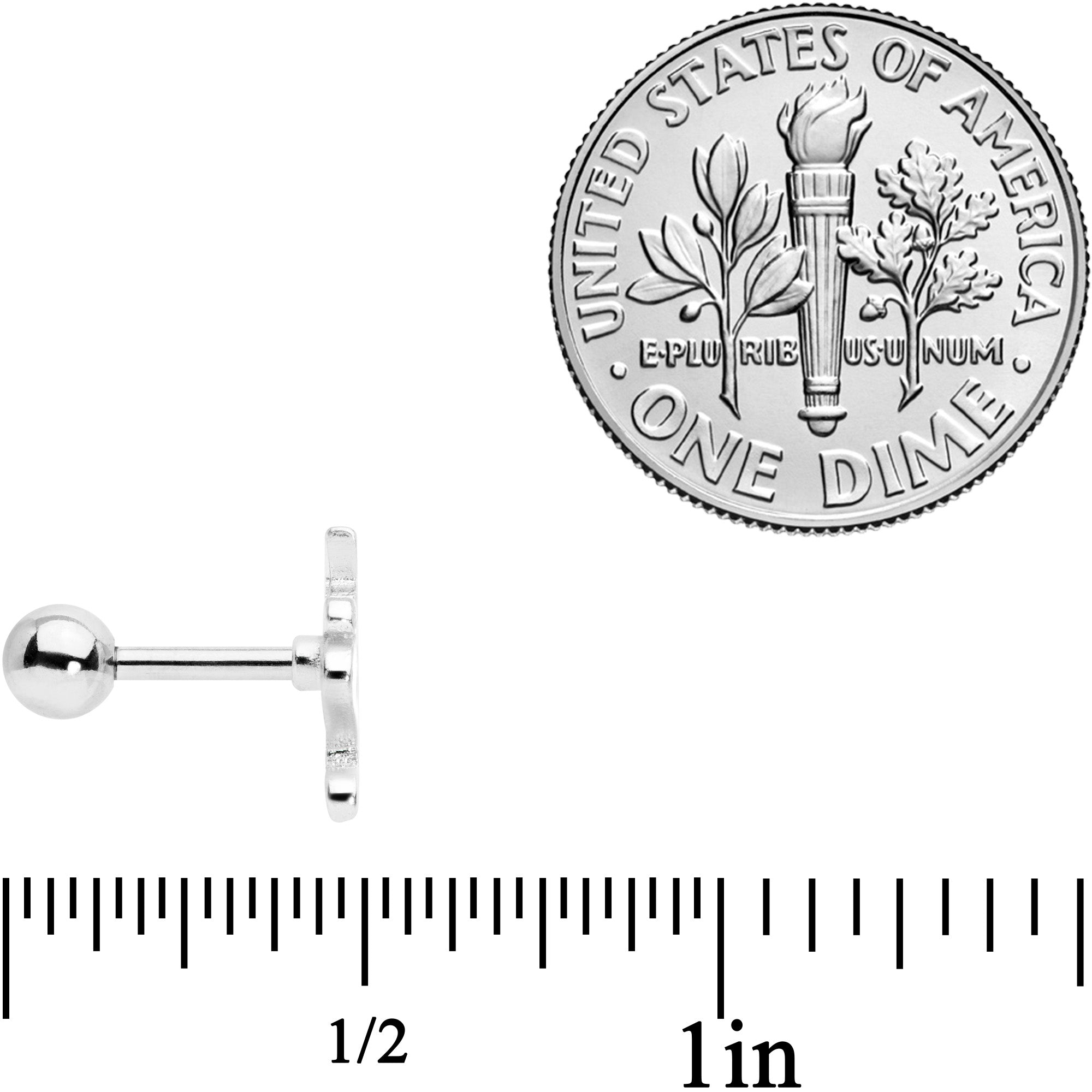 16G 1/4 Pastel Unicorn Cartilage Tragus Earring