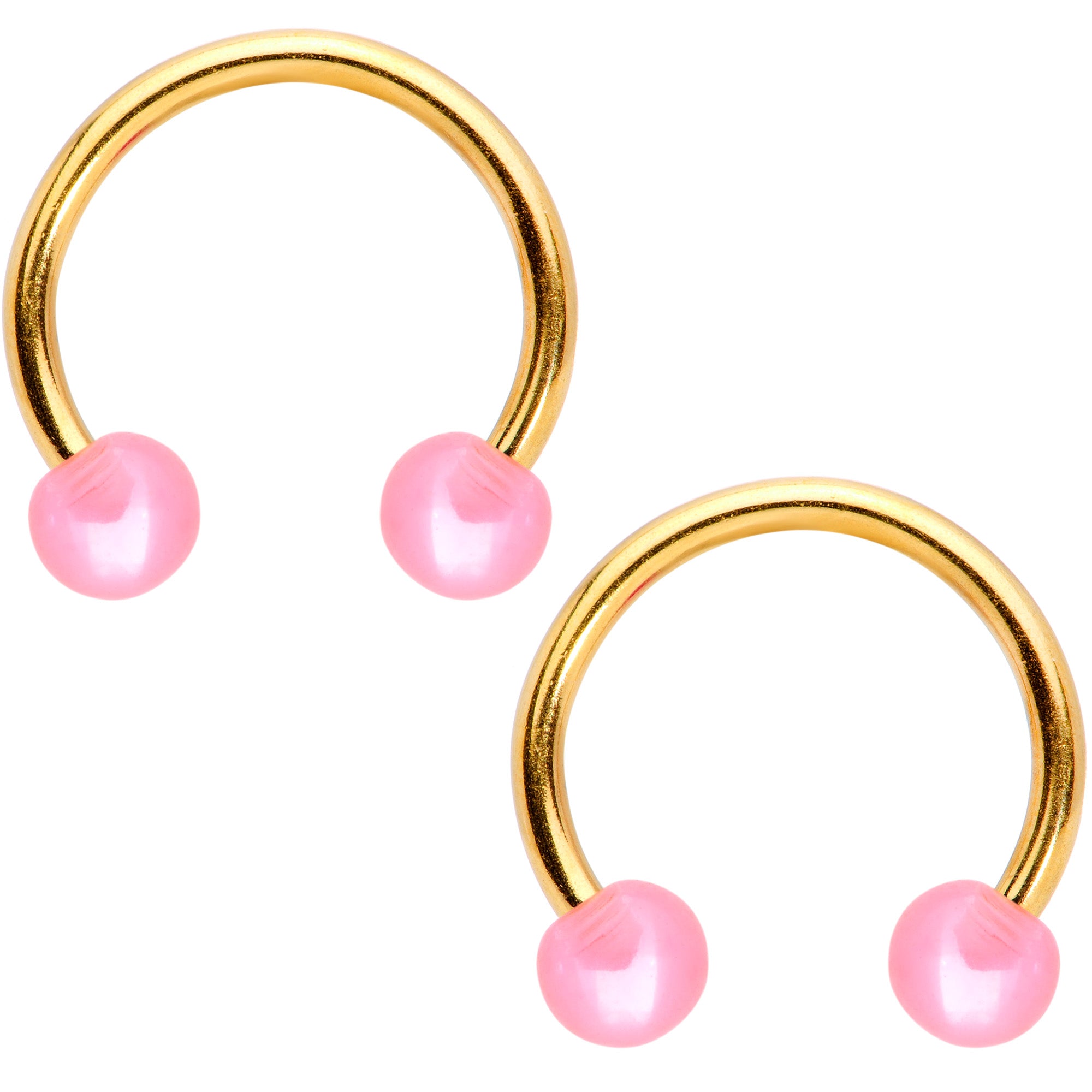 14G Gold Tone Unicorn UV Horseshoe Barbell Nipple Ring Set of 4