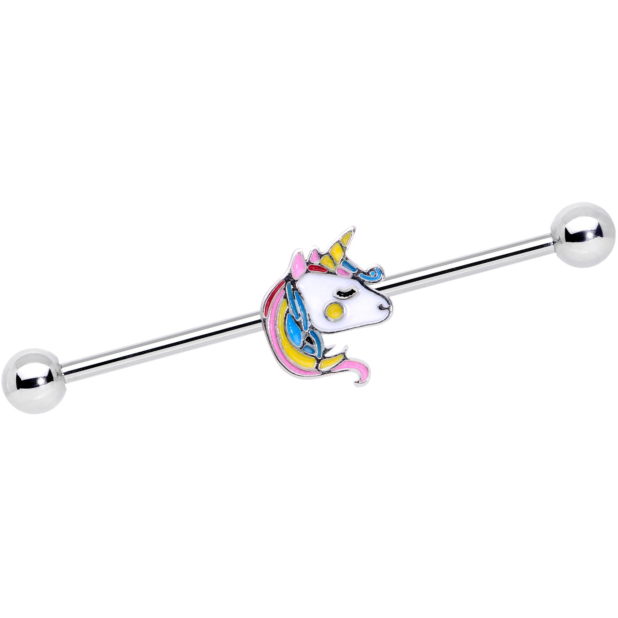 14G Pastel Unicorn Industrial Barbell 38mm