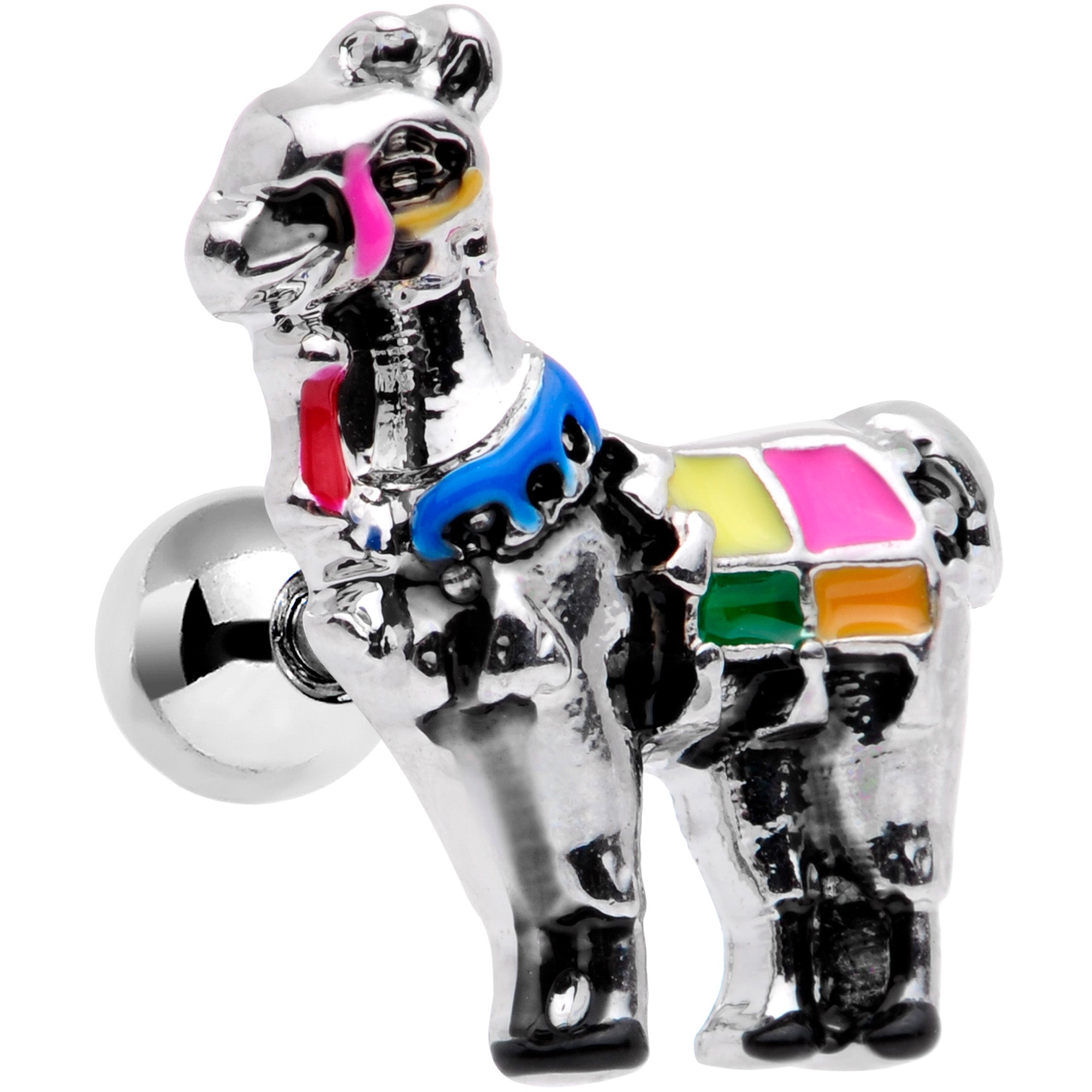 16G 1/4 Colorful Drama Llama Cartilage Tragus Earring