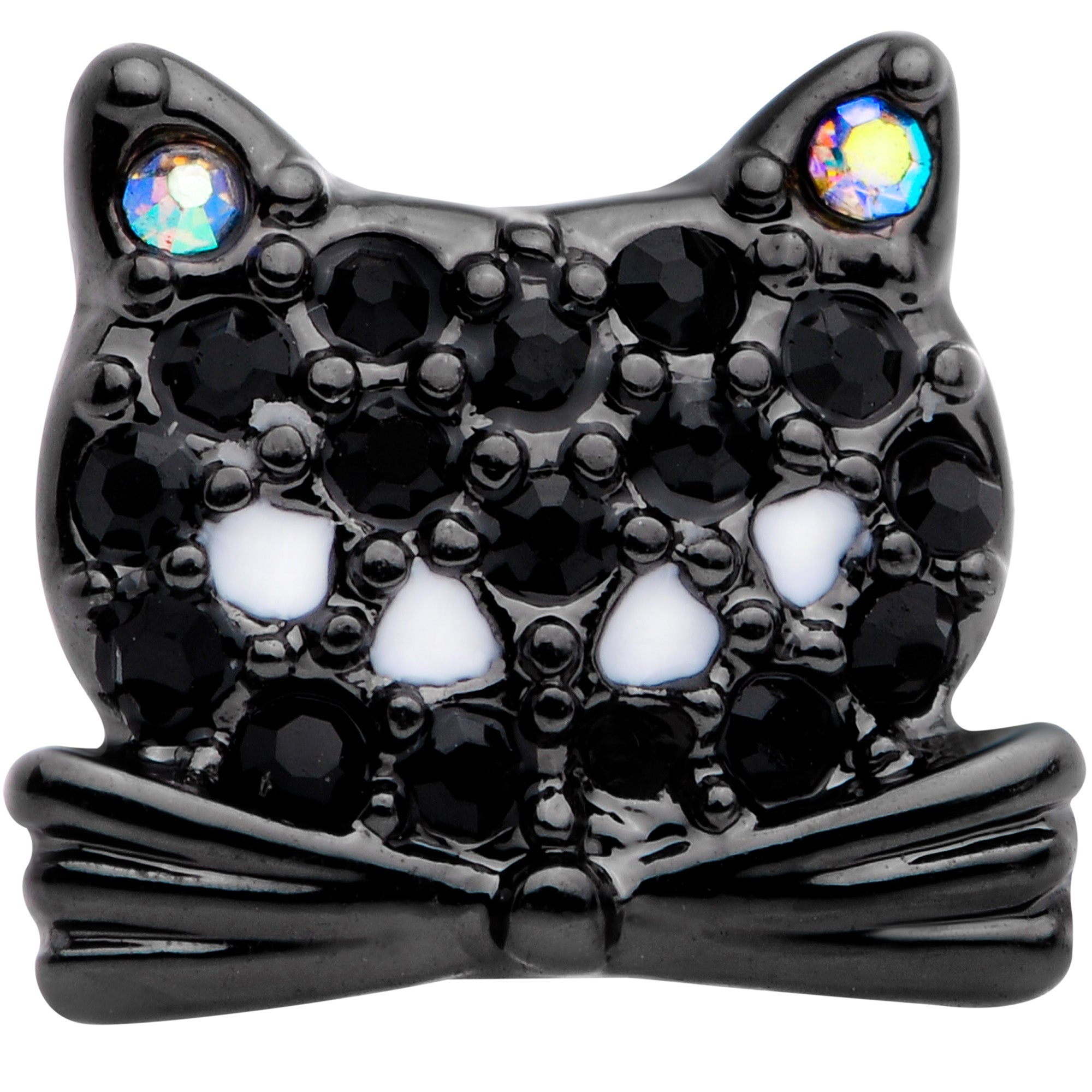 16G 5/16 Black Aurora Gem Crafty Kitty Cat Labret Monroe Tragus