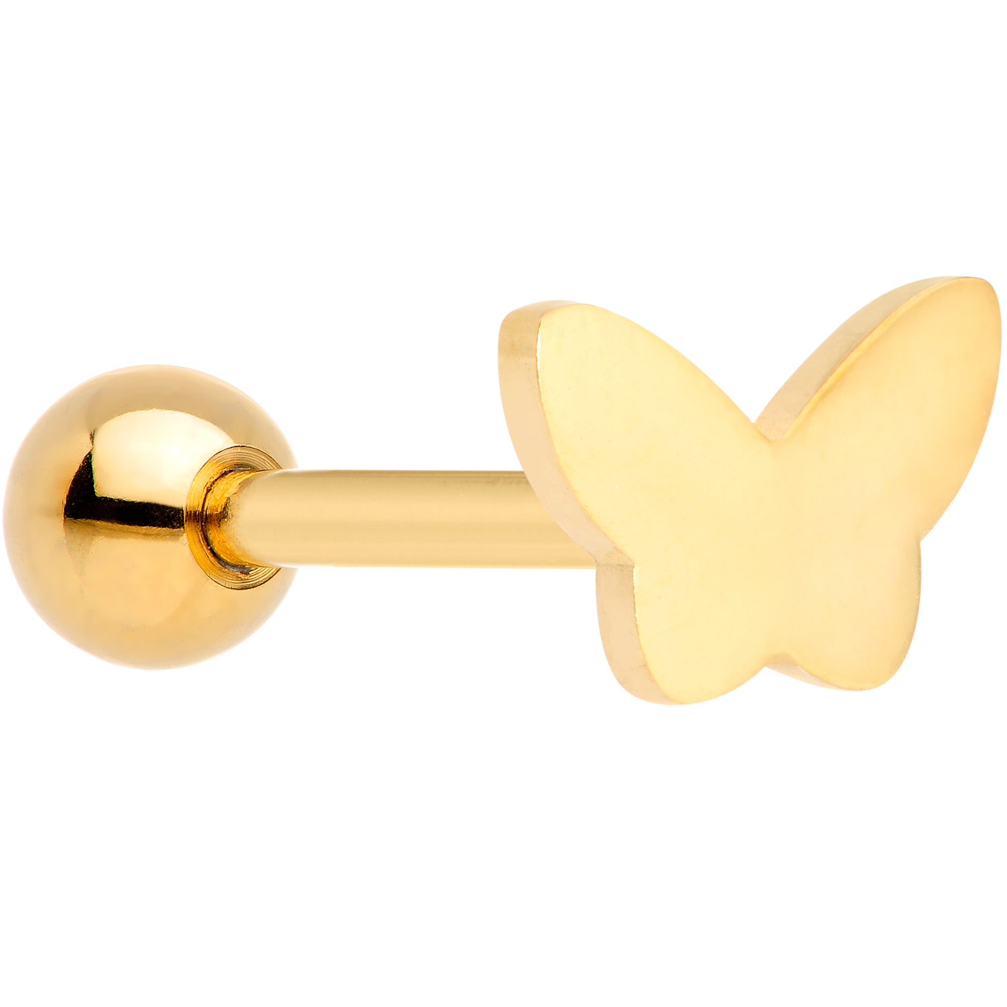 Multicolor Butterfly Barbell Tongue Ring Set of 4