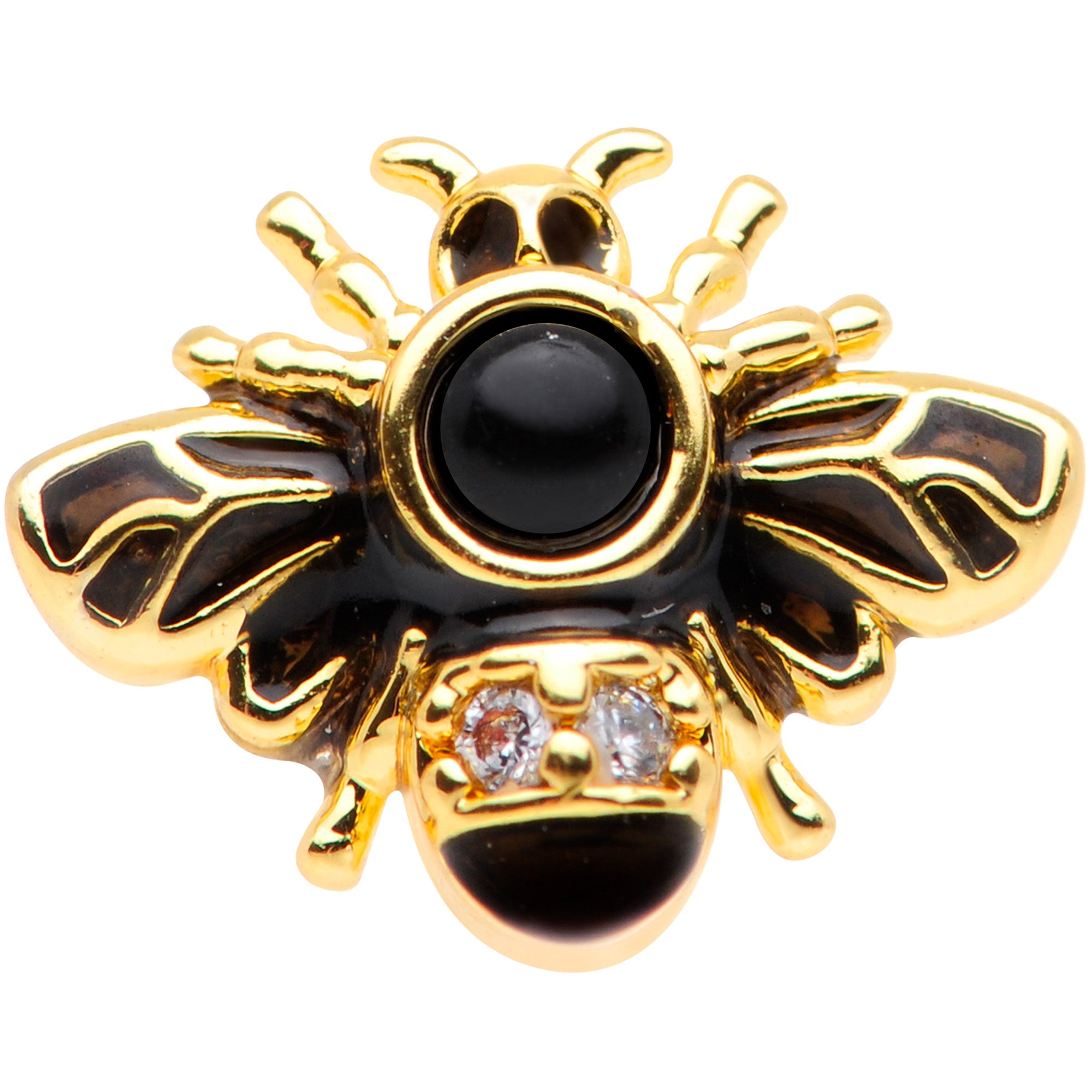 16G 1/4 Clear Gem Gold Tone Insect Bee Cartilage Tragus Earring