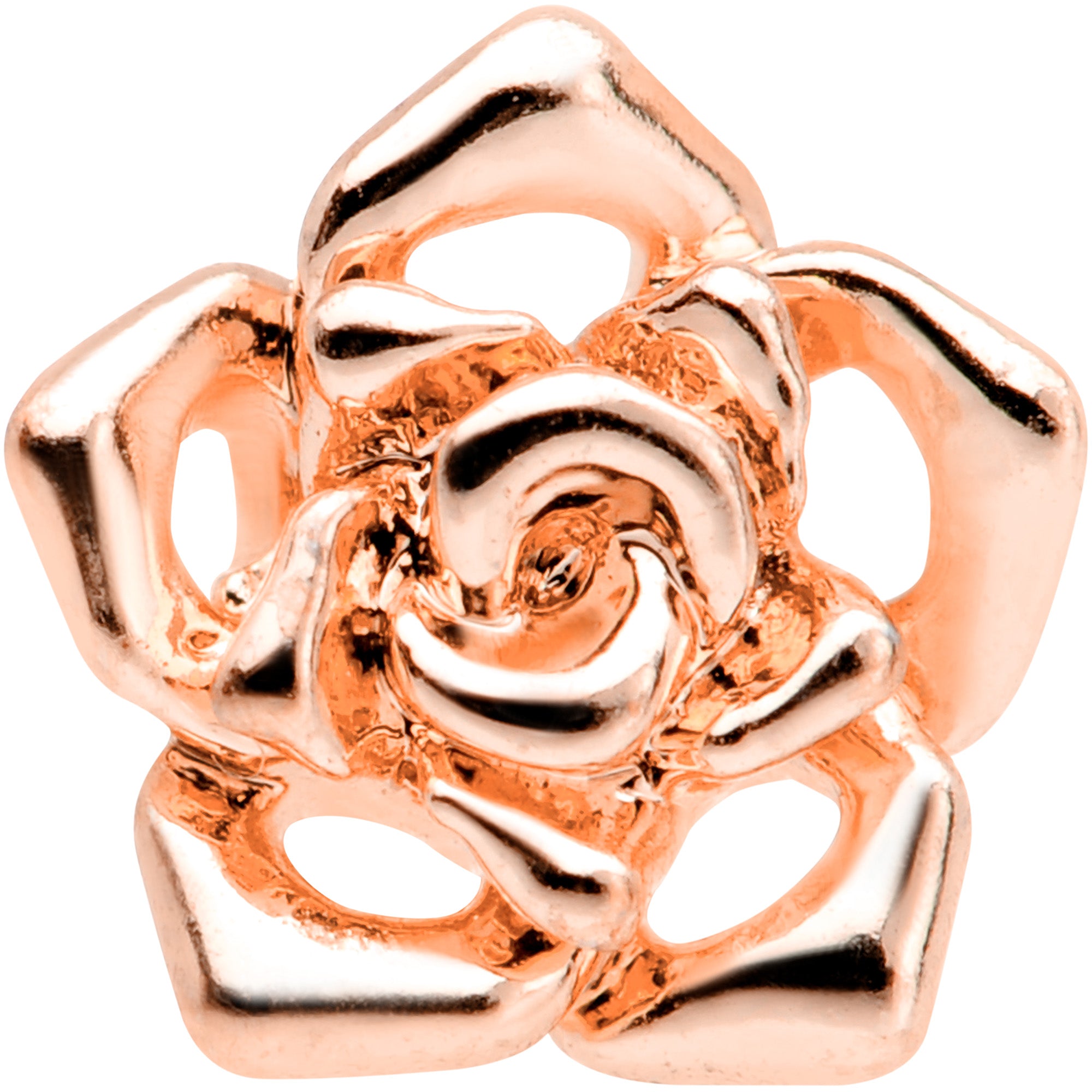 16G 1/4 Rose Gold Tone Rose Flower Cartilage Tragus Earring